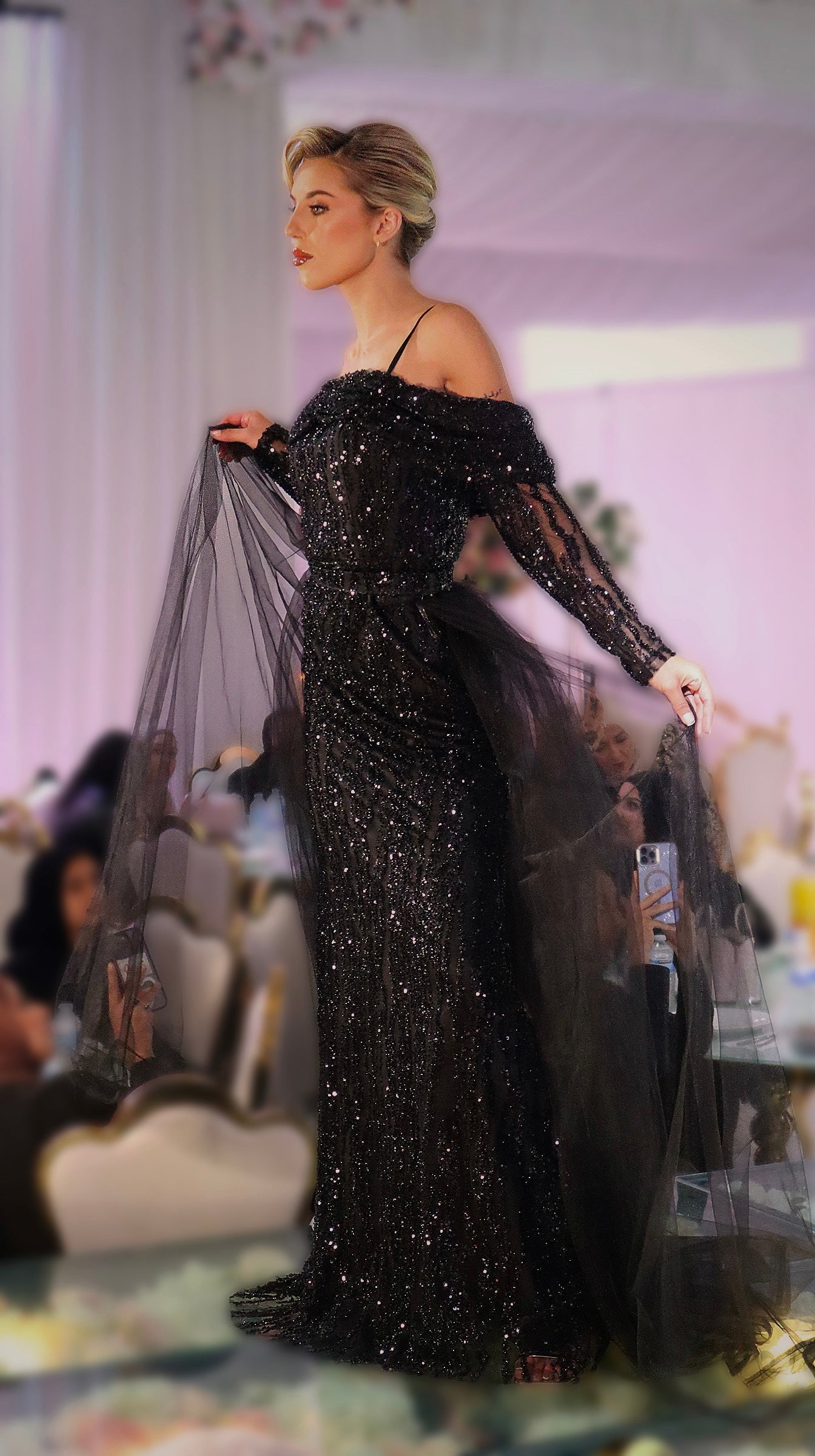 Off shoulder Sequin Dress – Dressline Arabia