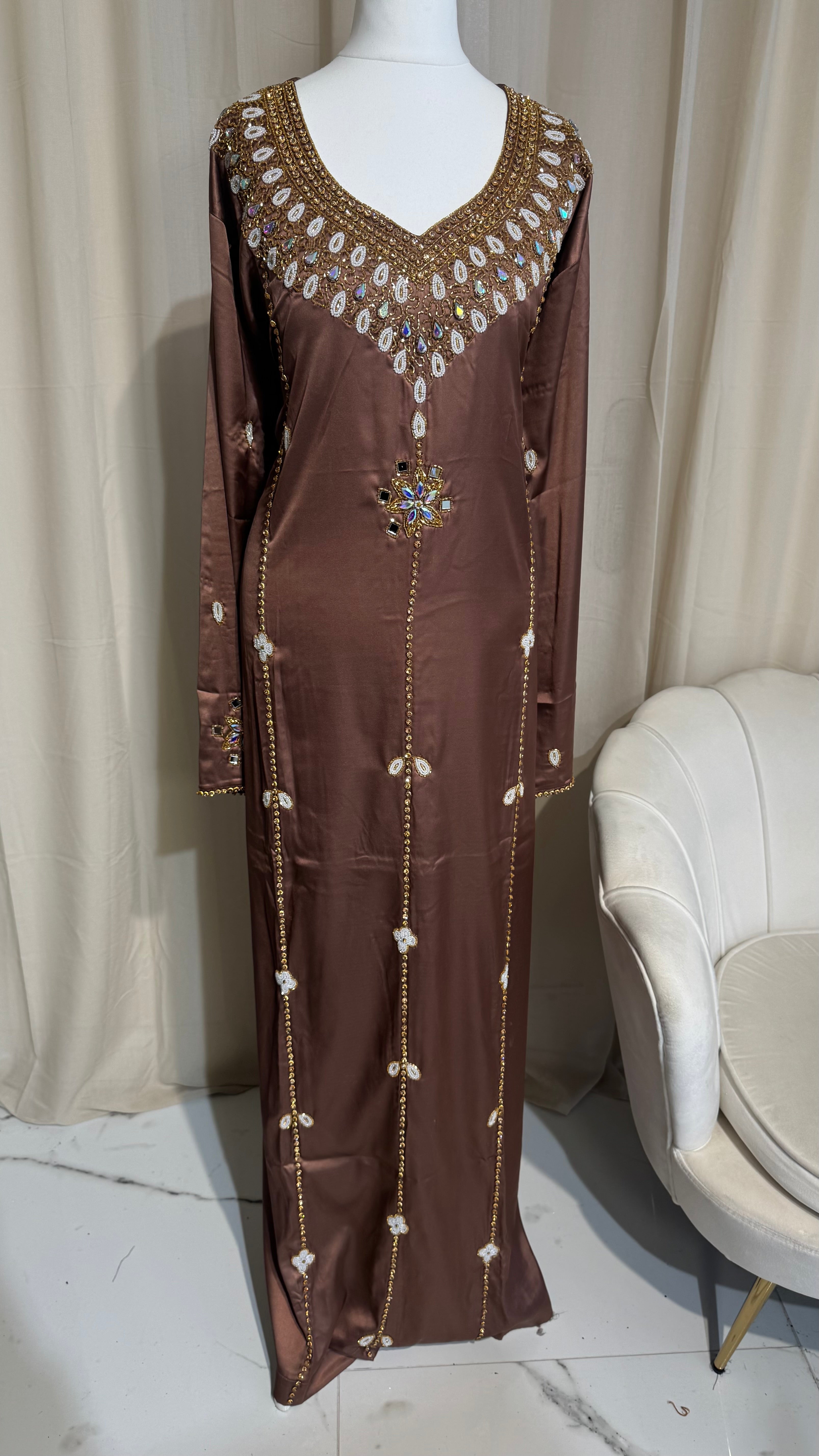 Brown Satin Makhawer
