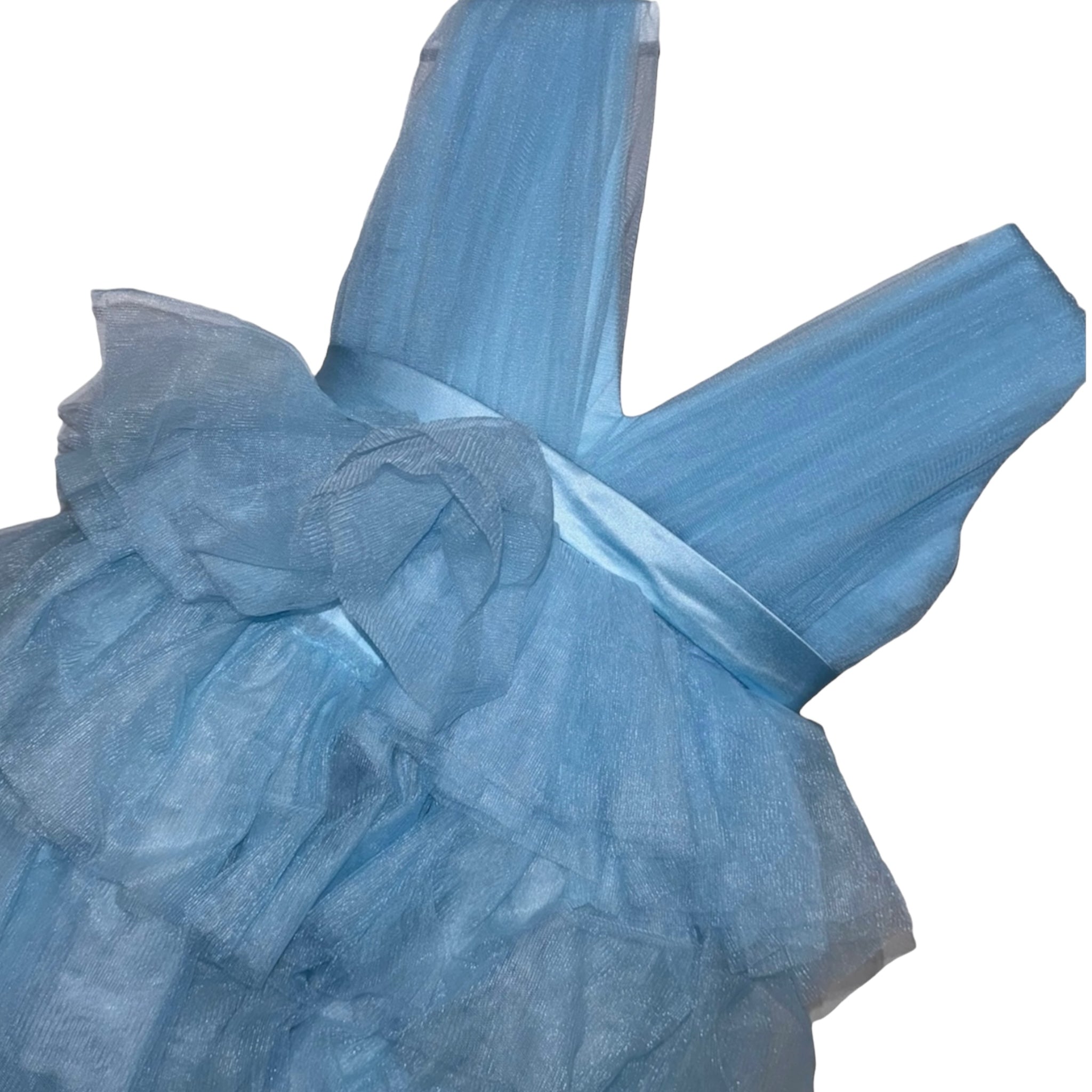 Blue layered tulle dress