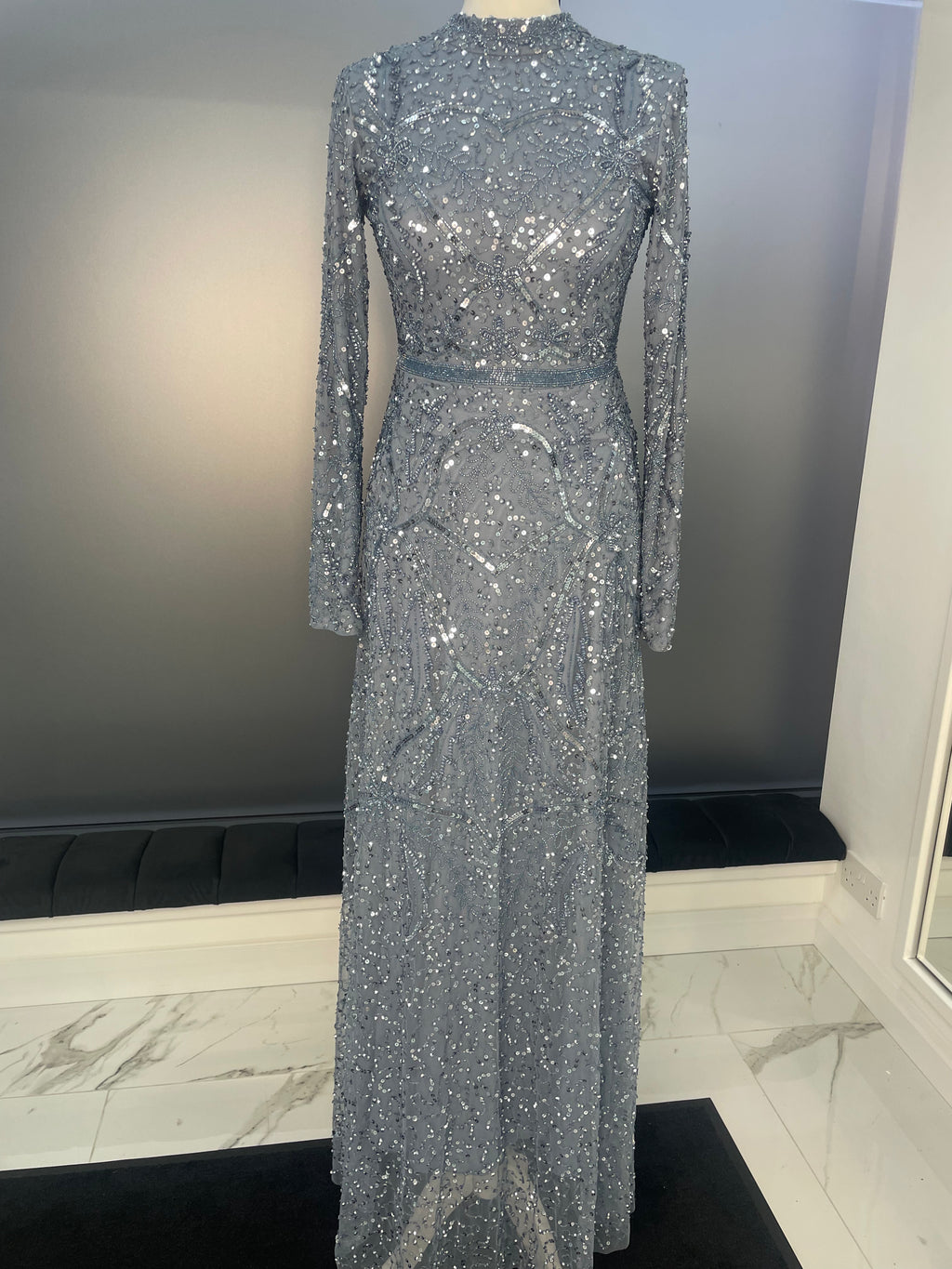 Dusty Blue Modest Dress