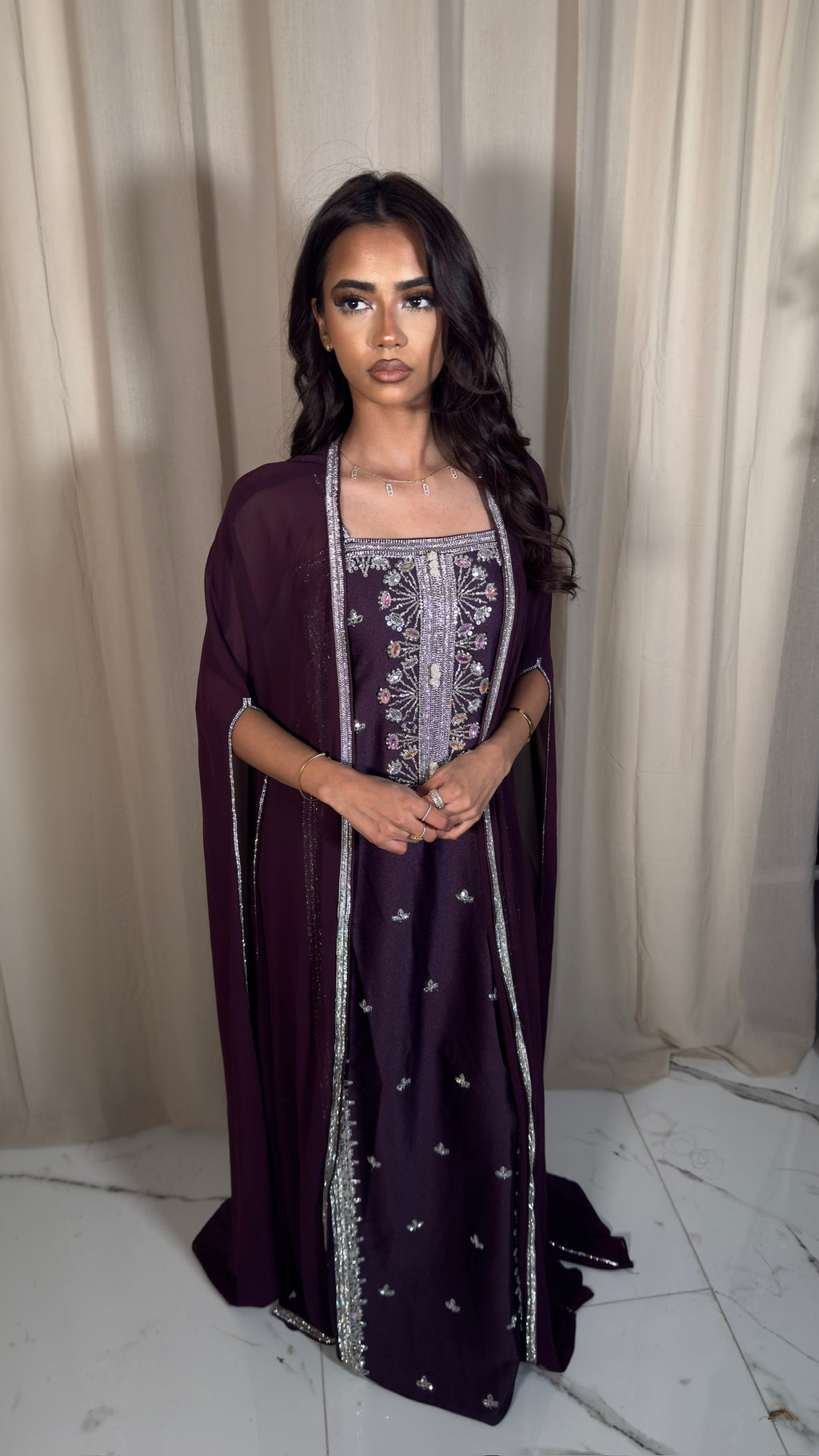 Dark Purple Corset Emirati Dress