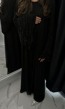 Load image into Gallery viewer, Double chiffon wide sleeve beaded Abaya
