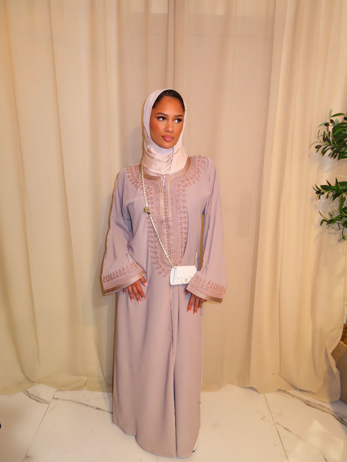 Light Taupe Gandoura & Hijab