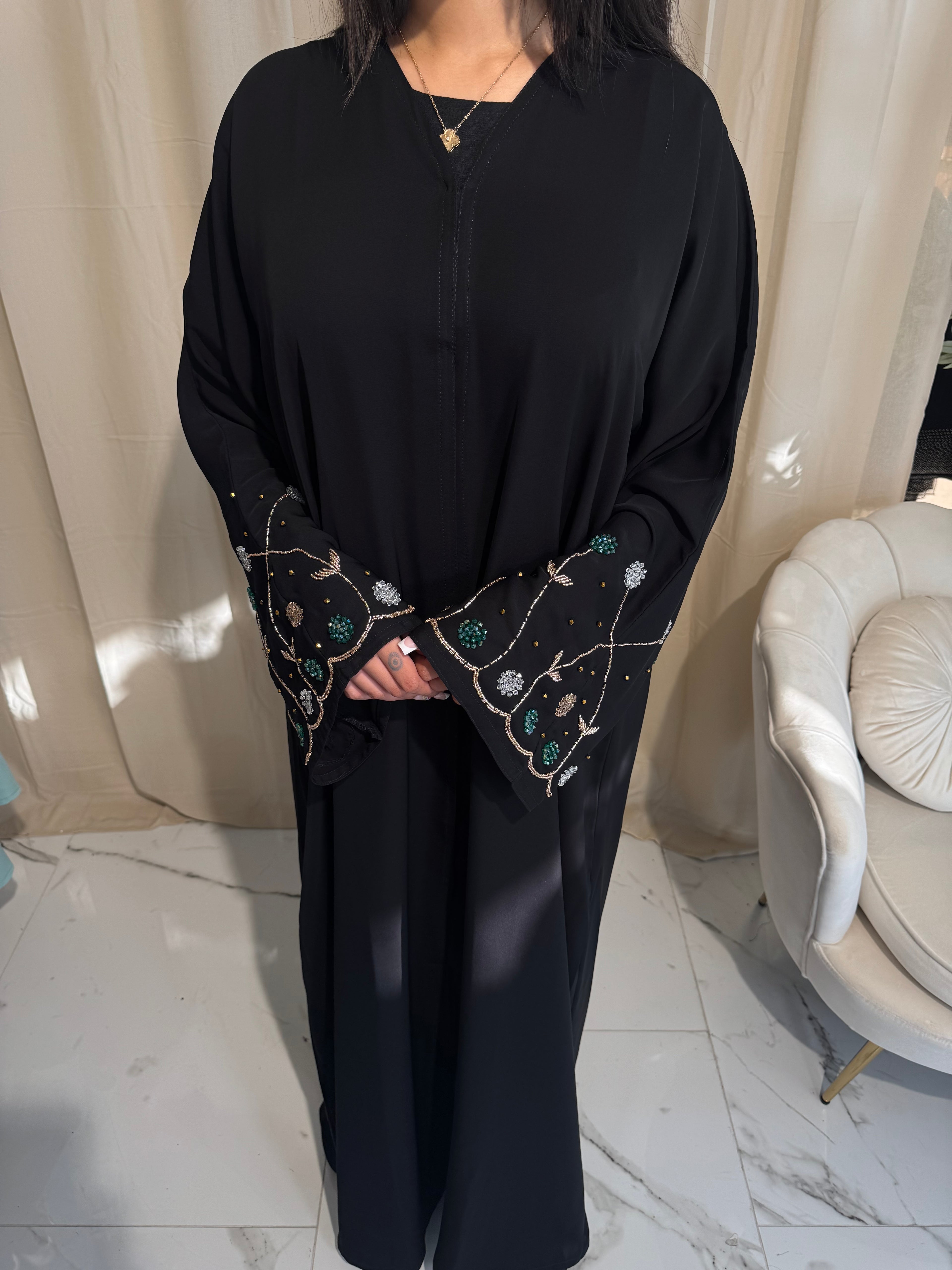 Coloured Beaded Abaya