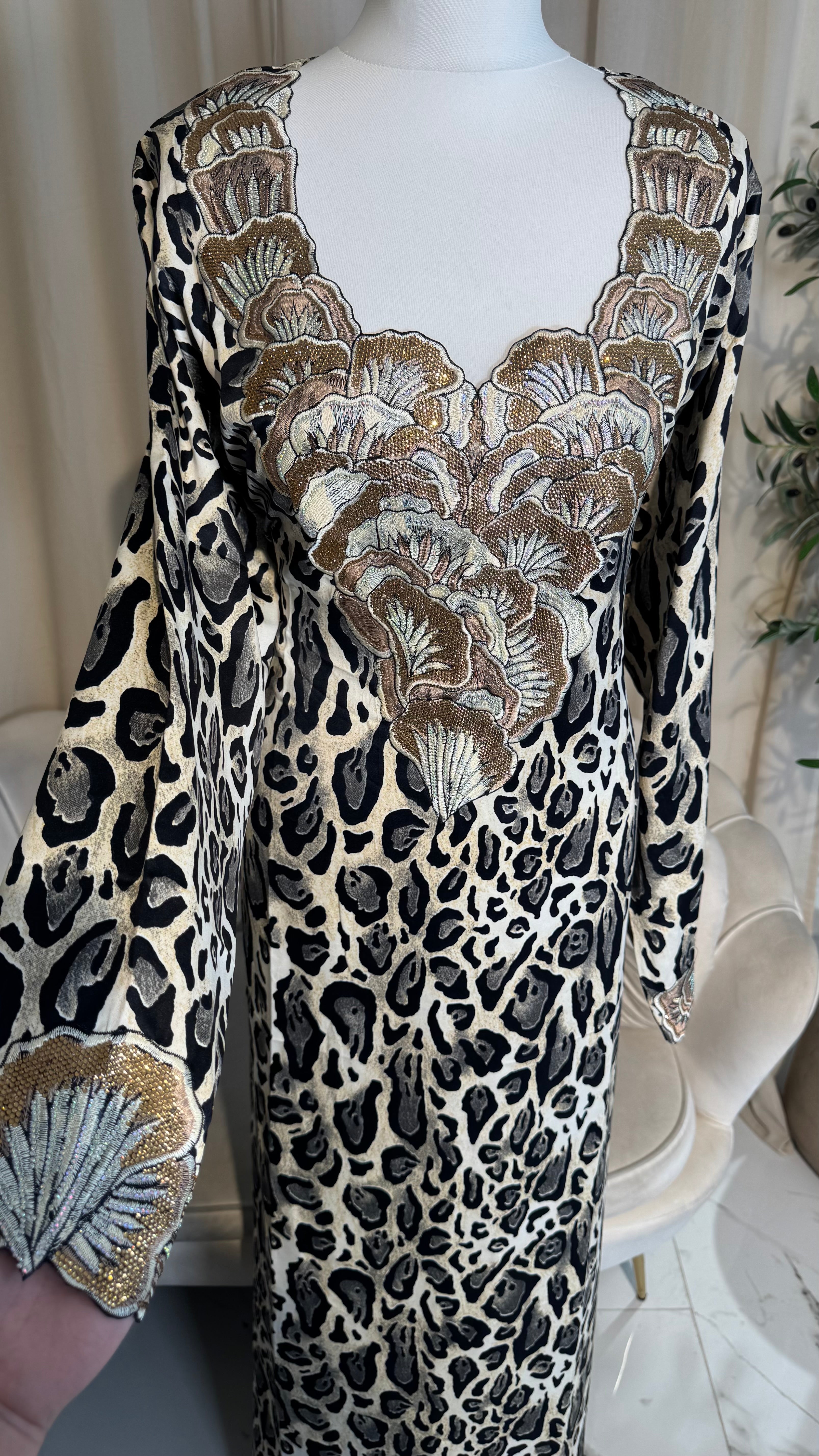 Cream Leopard Print Makhawer & Sheila