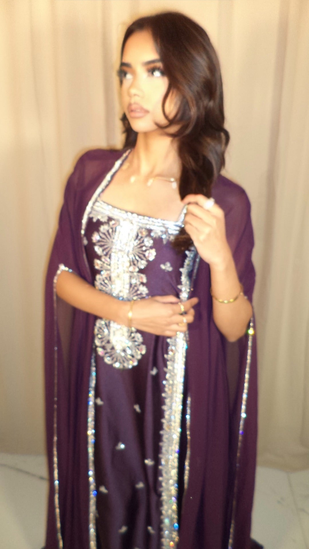 Dark Purple Corset Emirati Dress