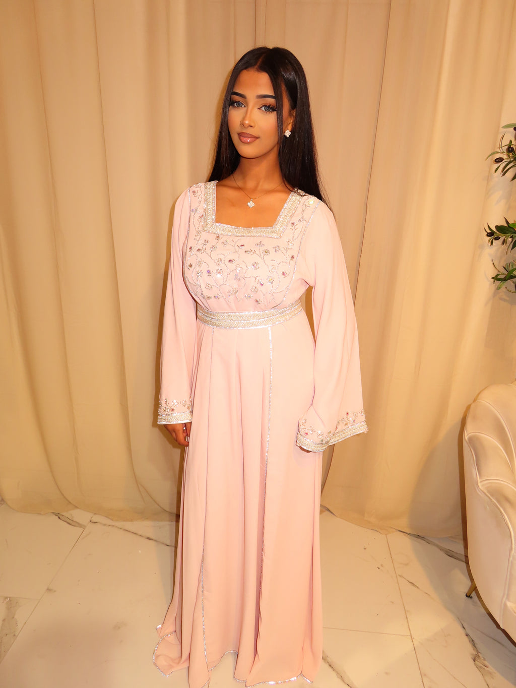 VIP Baby Pink Emirati Dress