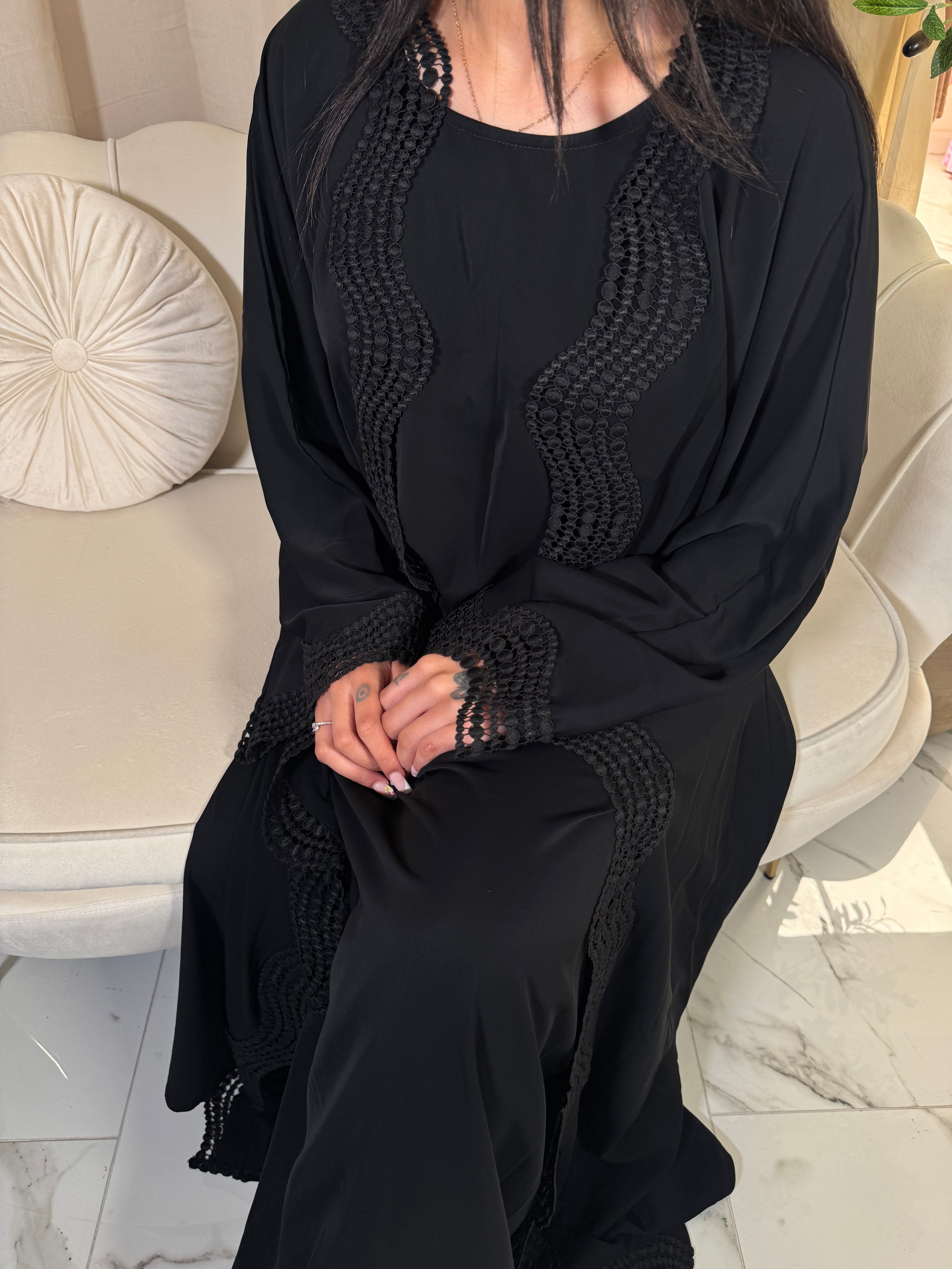 Black 3 Piece Abaya