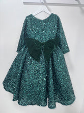 Load image into Gallery viewer, Long sleeve sequin bow Dress
