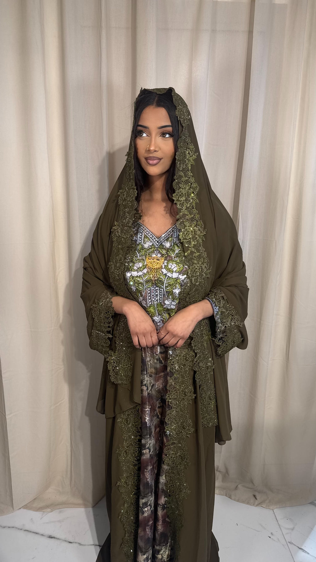 Green Chiffon Makhawer #1