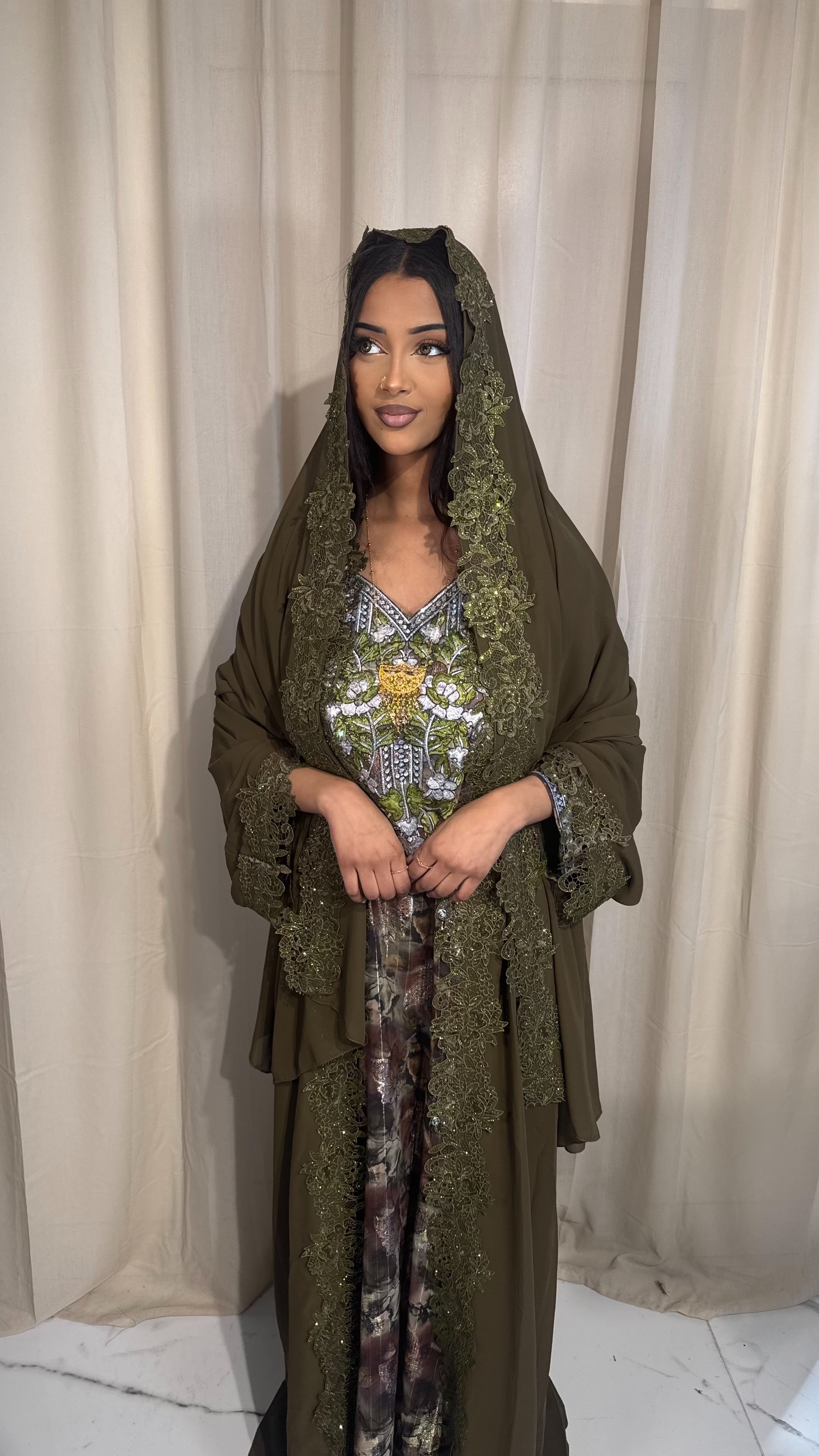 Green Chiffon Makhawer #1