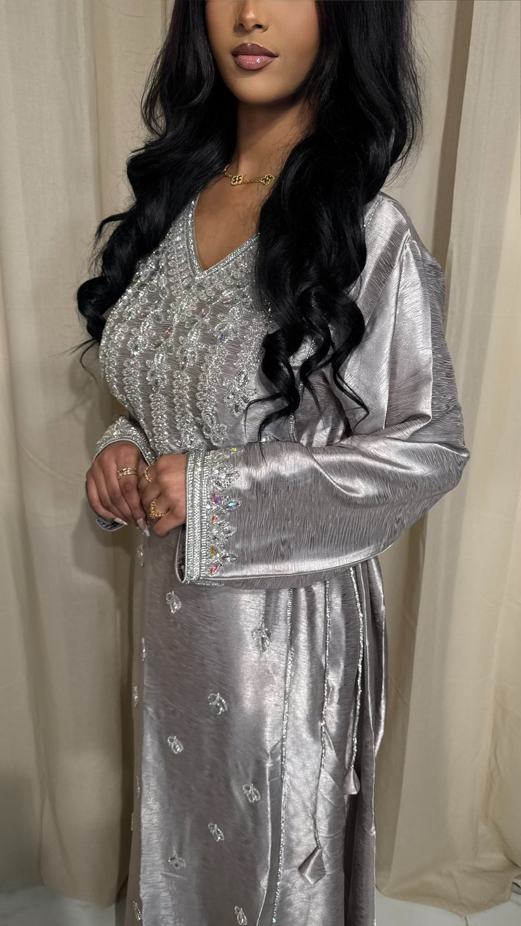 Silver Corset Emirati Dress