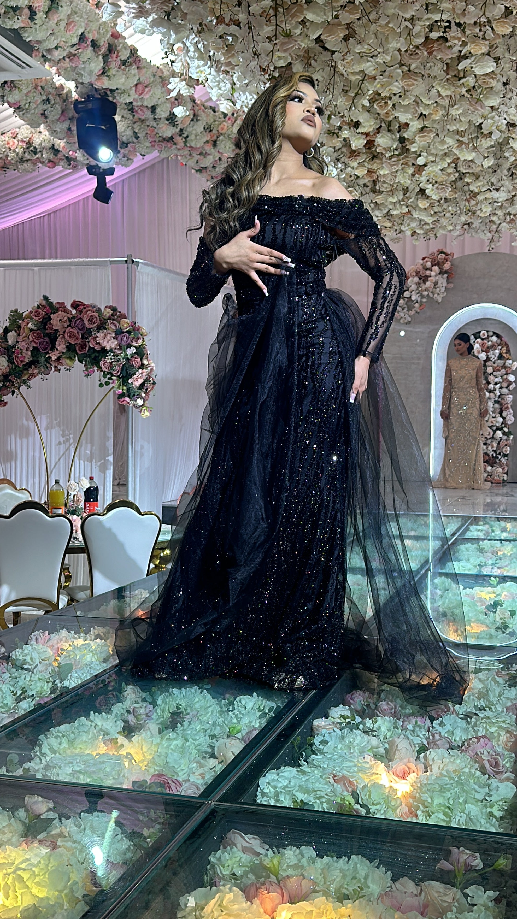 Off shoulder Sequin Dress Dressline Arabia Off shoulder Sequin Dress Dressline Arabia