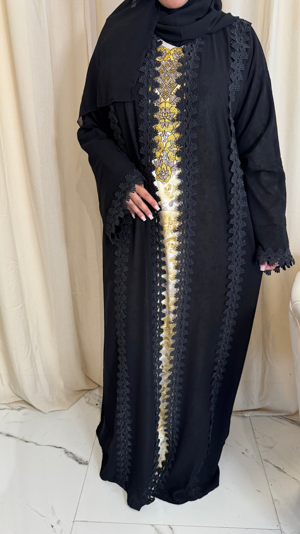 Double Chiffon Abaya & Hijab