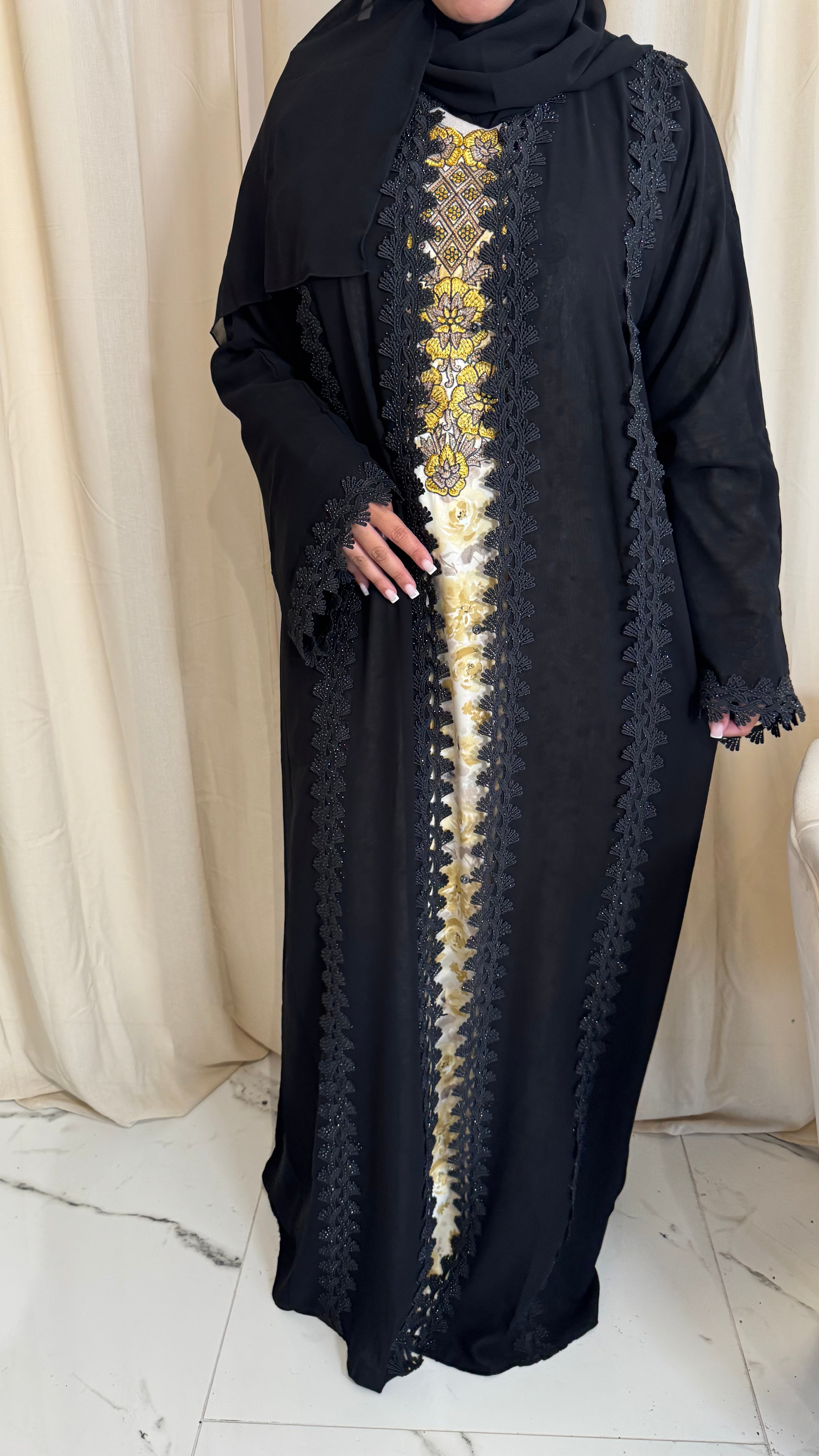 Double Chiffon Abaya & Hijab