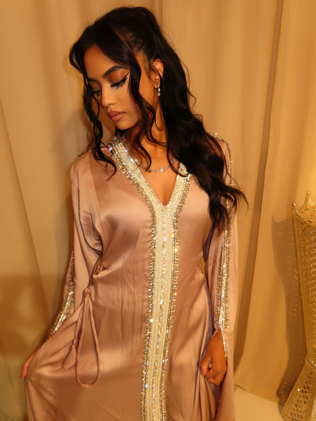 VIP Dusty Pink Corset Emirati Dress