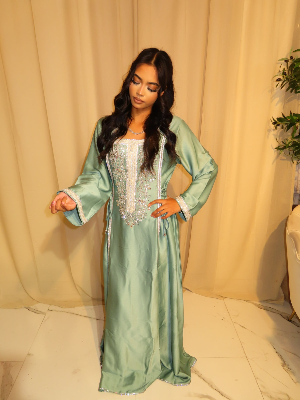 VIP Turqoise Corset Emirati Dress