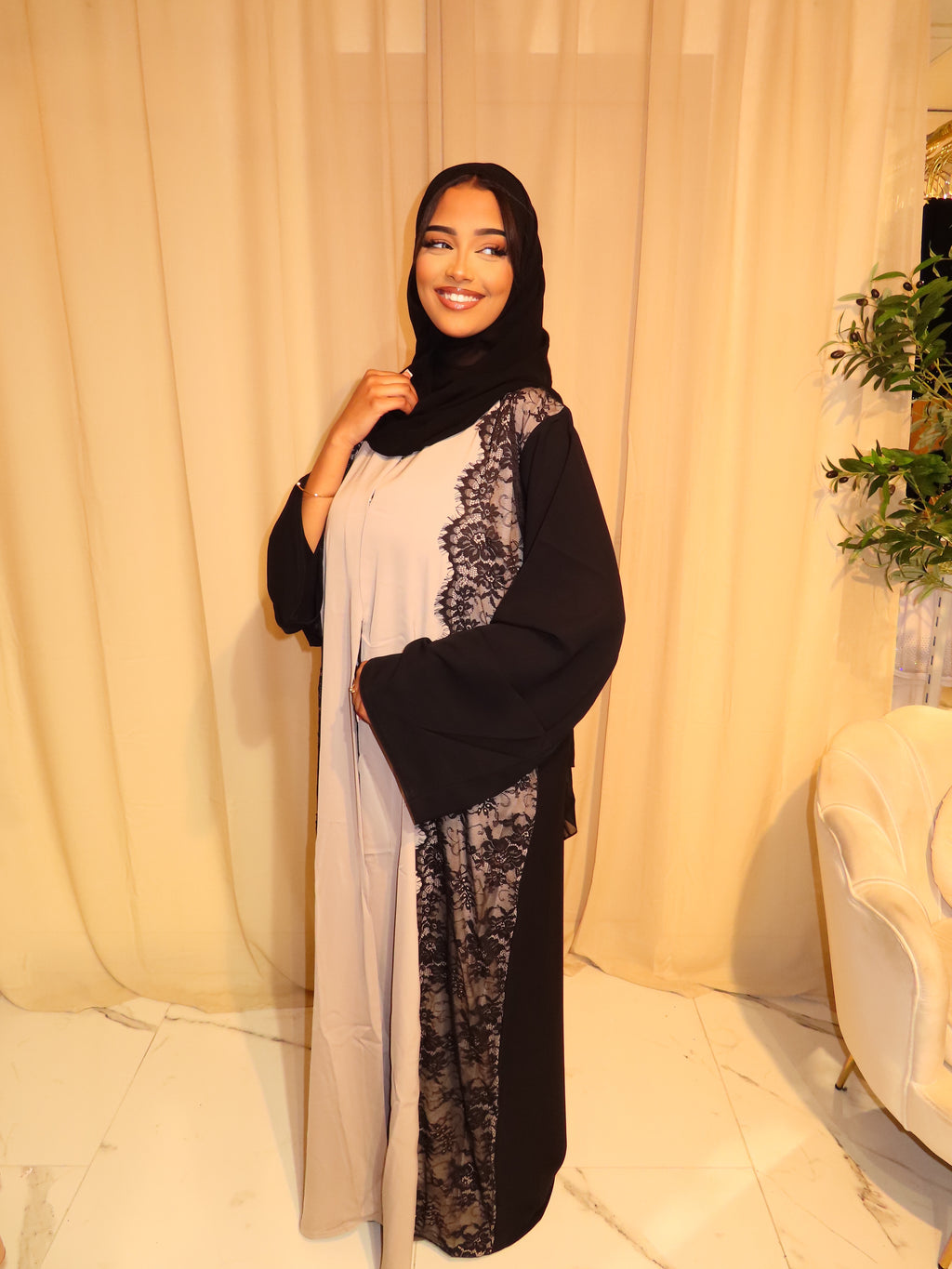 Stone Lace Abaya & Hijab
