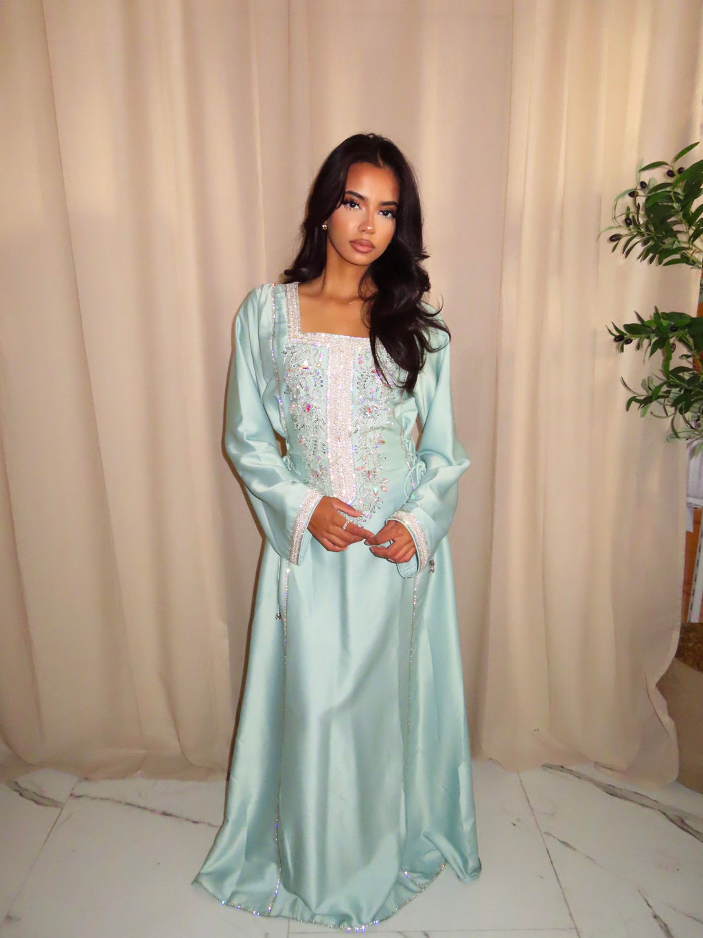 Icy Blue Corset Emirati Dress