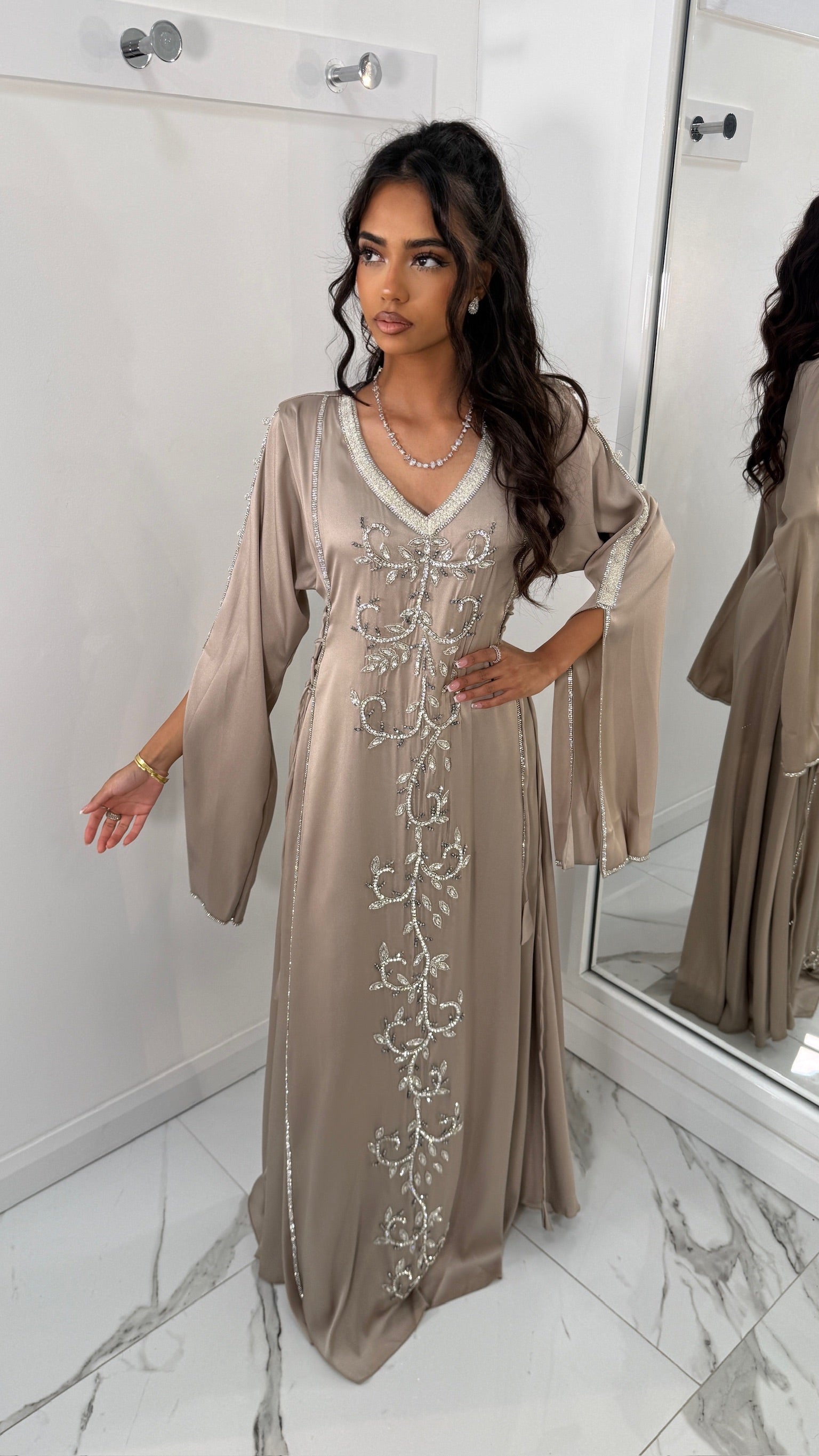 Corset Satin Emirati Dress