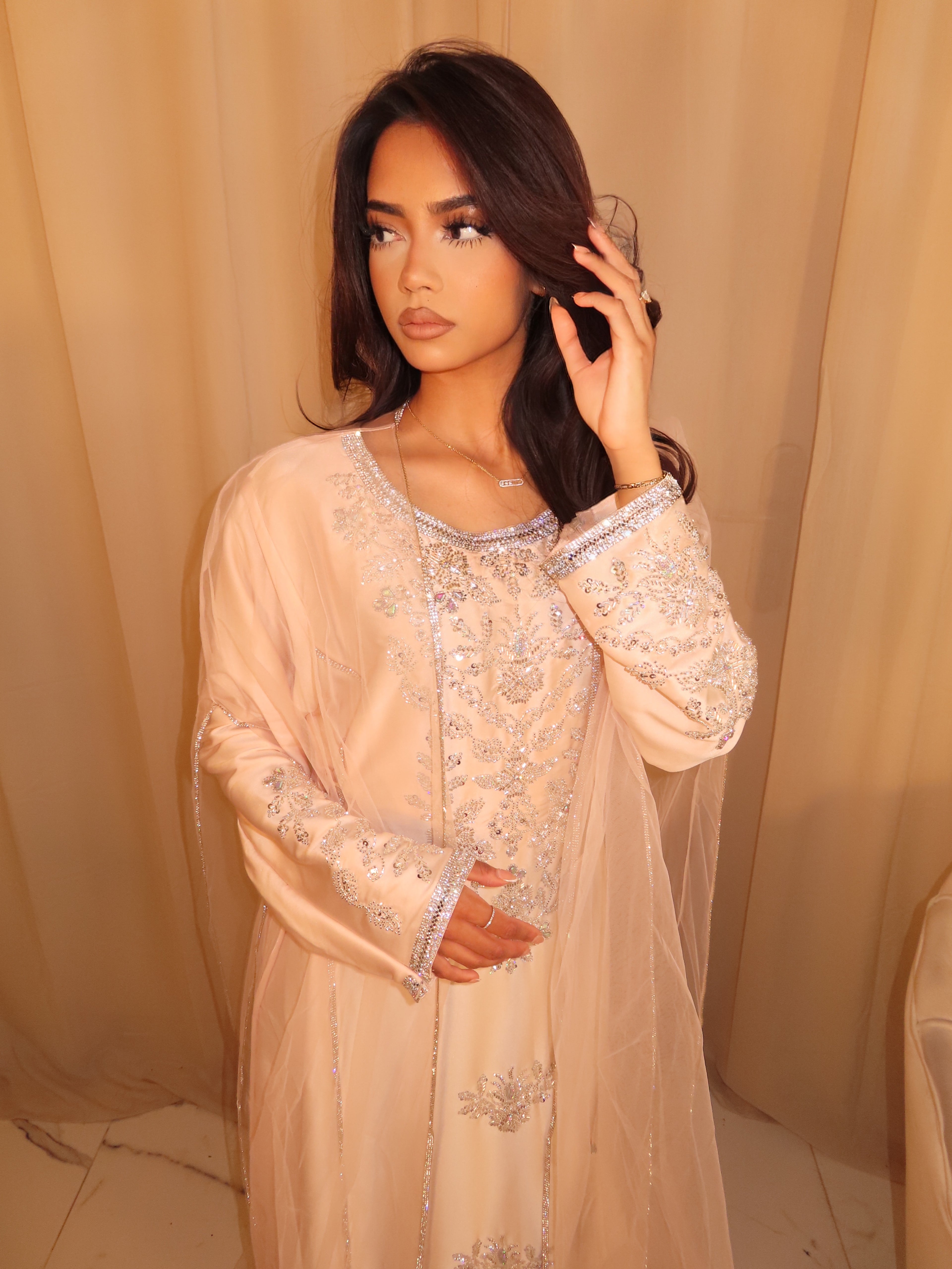 *VIP*Light Pink Emirati Corset Dress