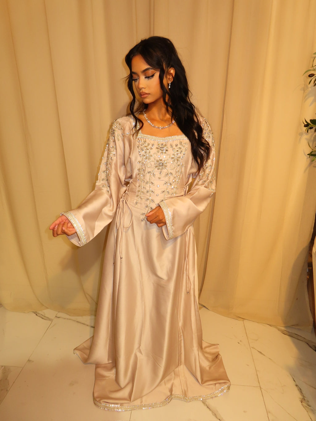 VIP Nude Pink Corset Emirati Dress