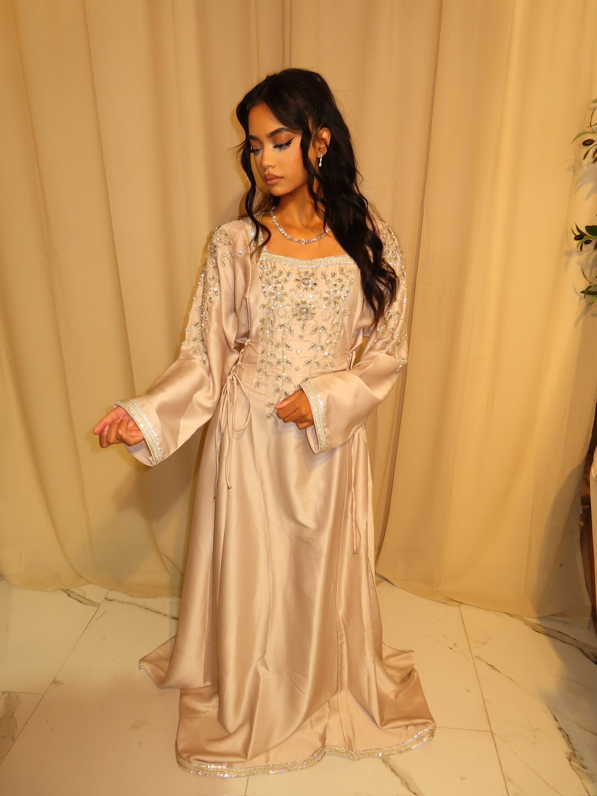 VIP Nude Pink Corset Emirati Dress