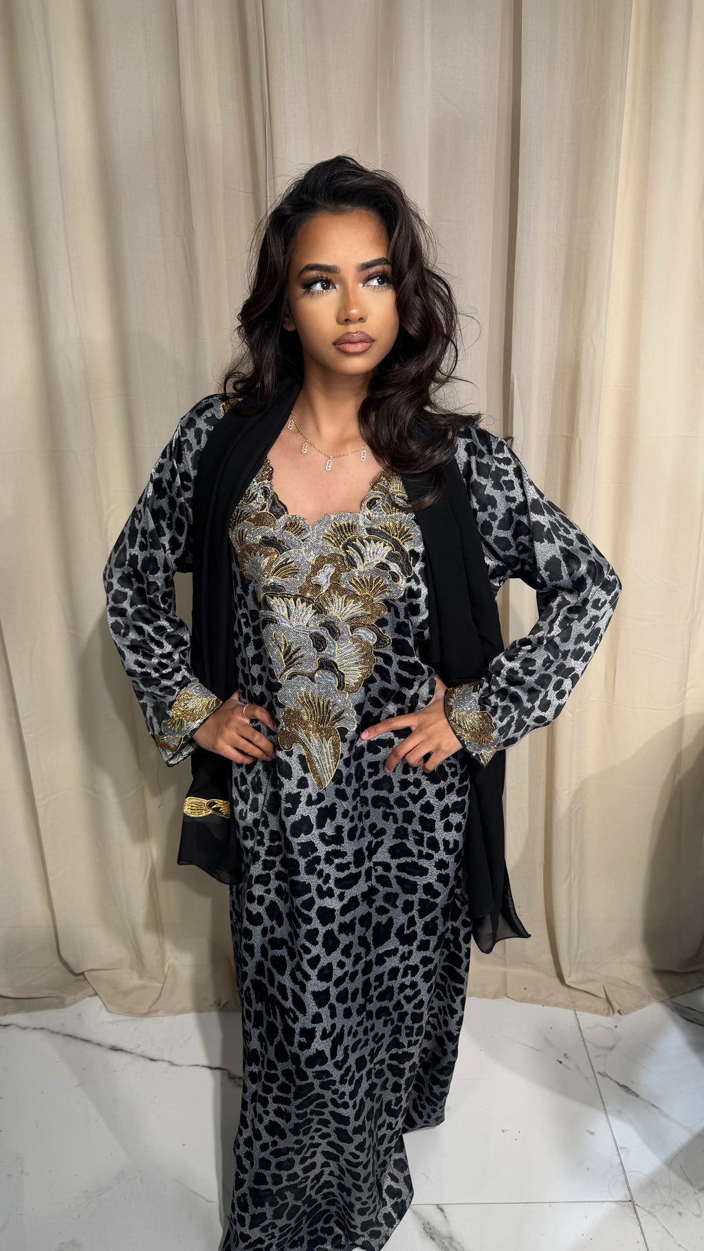 Dark Grey Leopard Print Makhawer & Sheila #7
