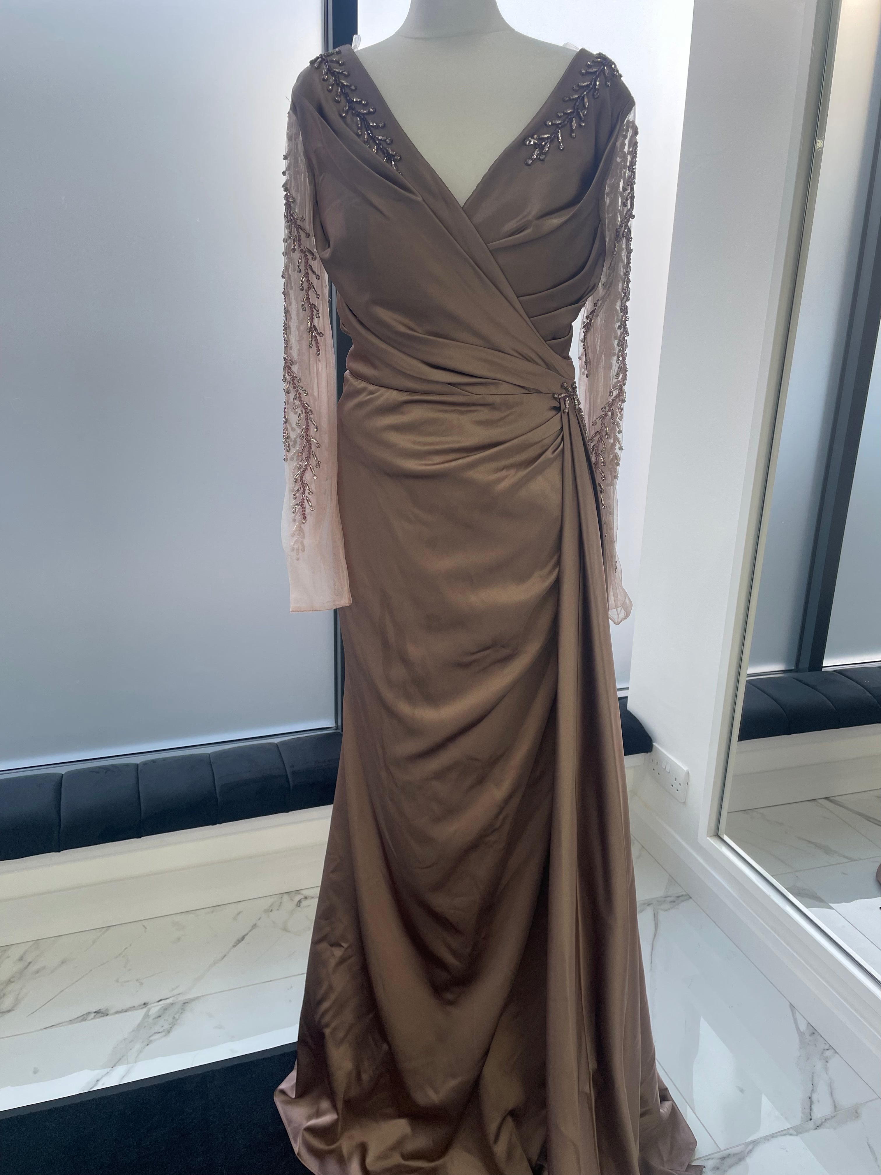 Long sleeve satin Dress