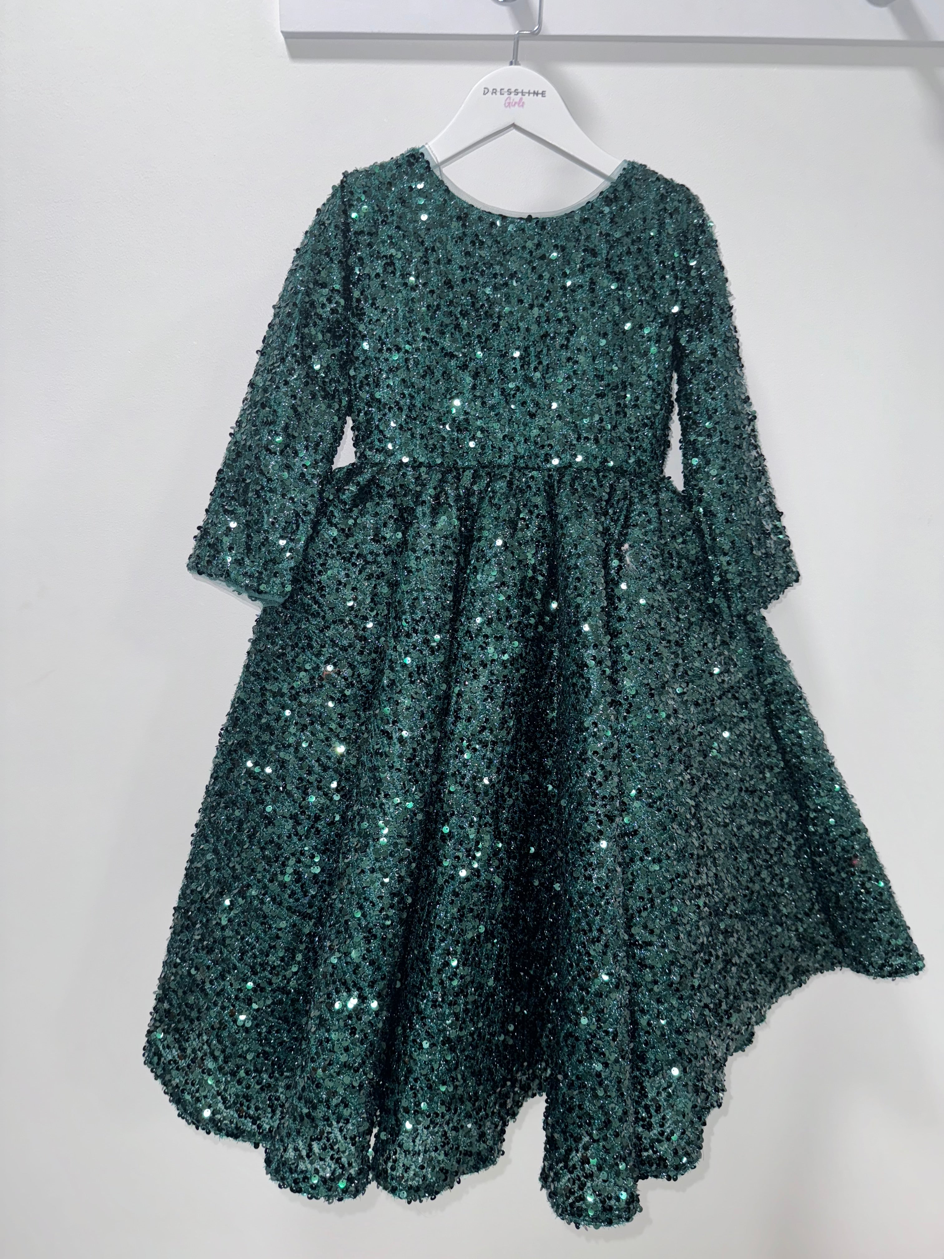 Long sleeve sequin bow Dress