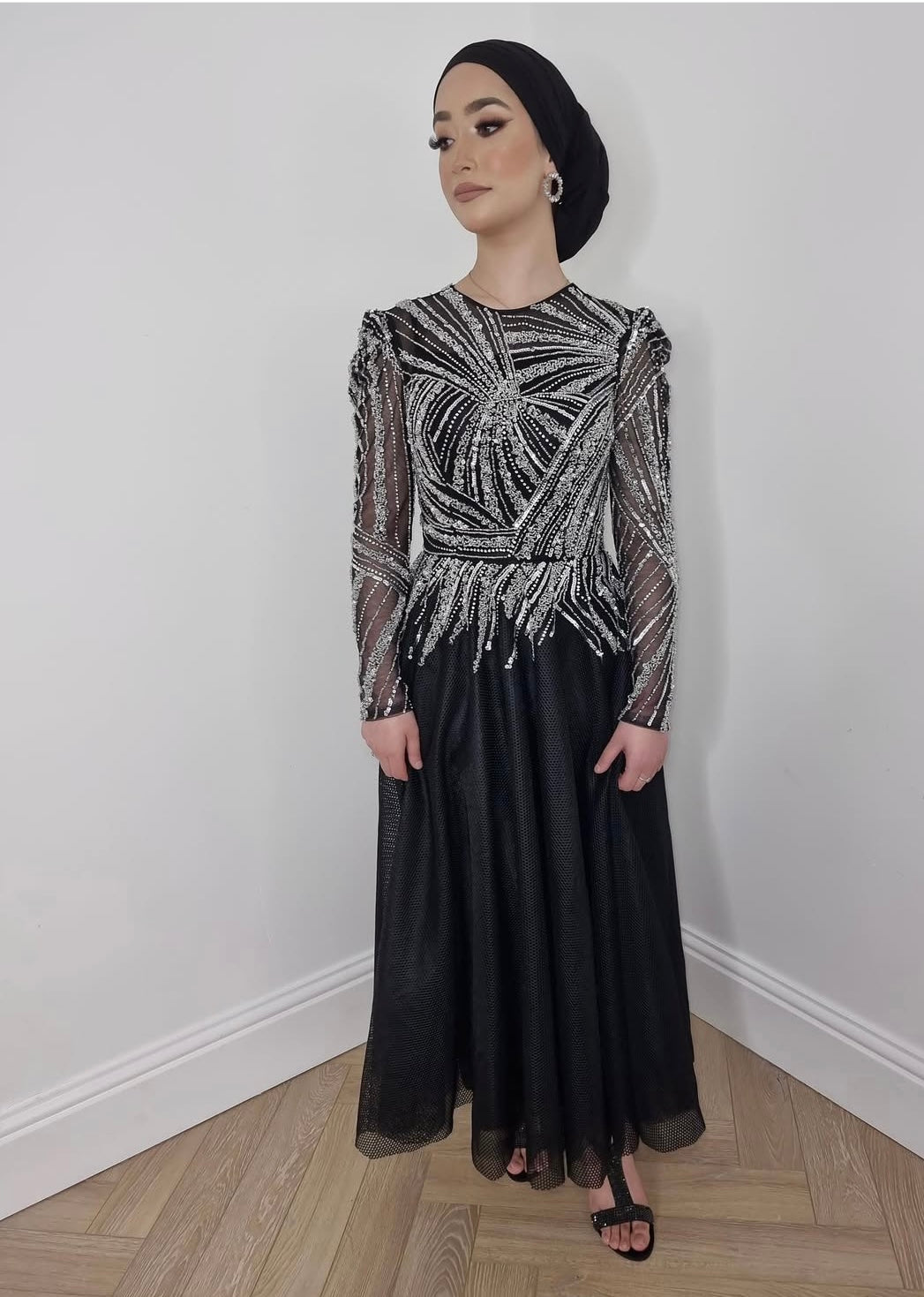 Black embellished dress