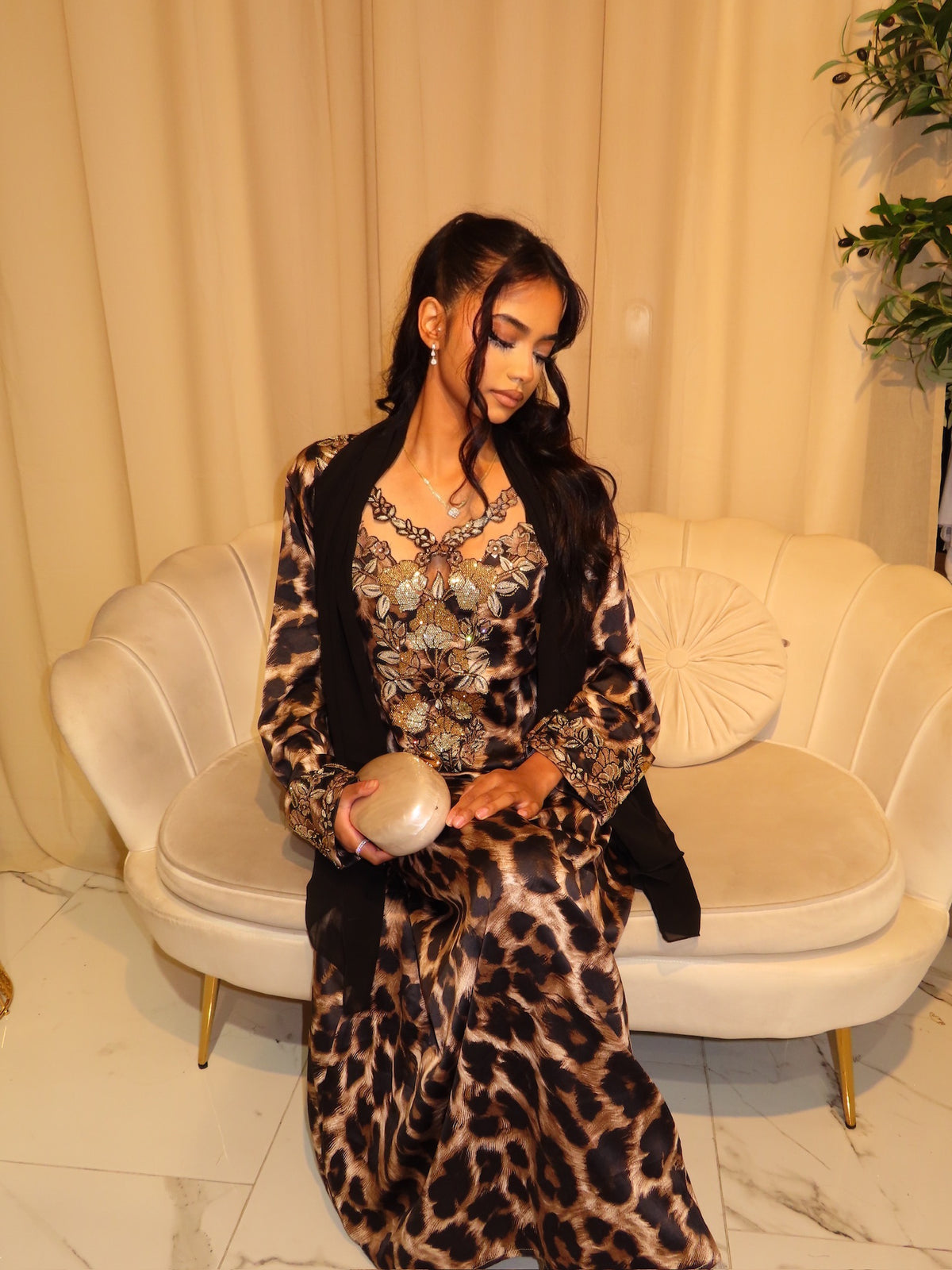 Brown Cut Out Leopard Print Makhawer & Sheila