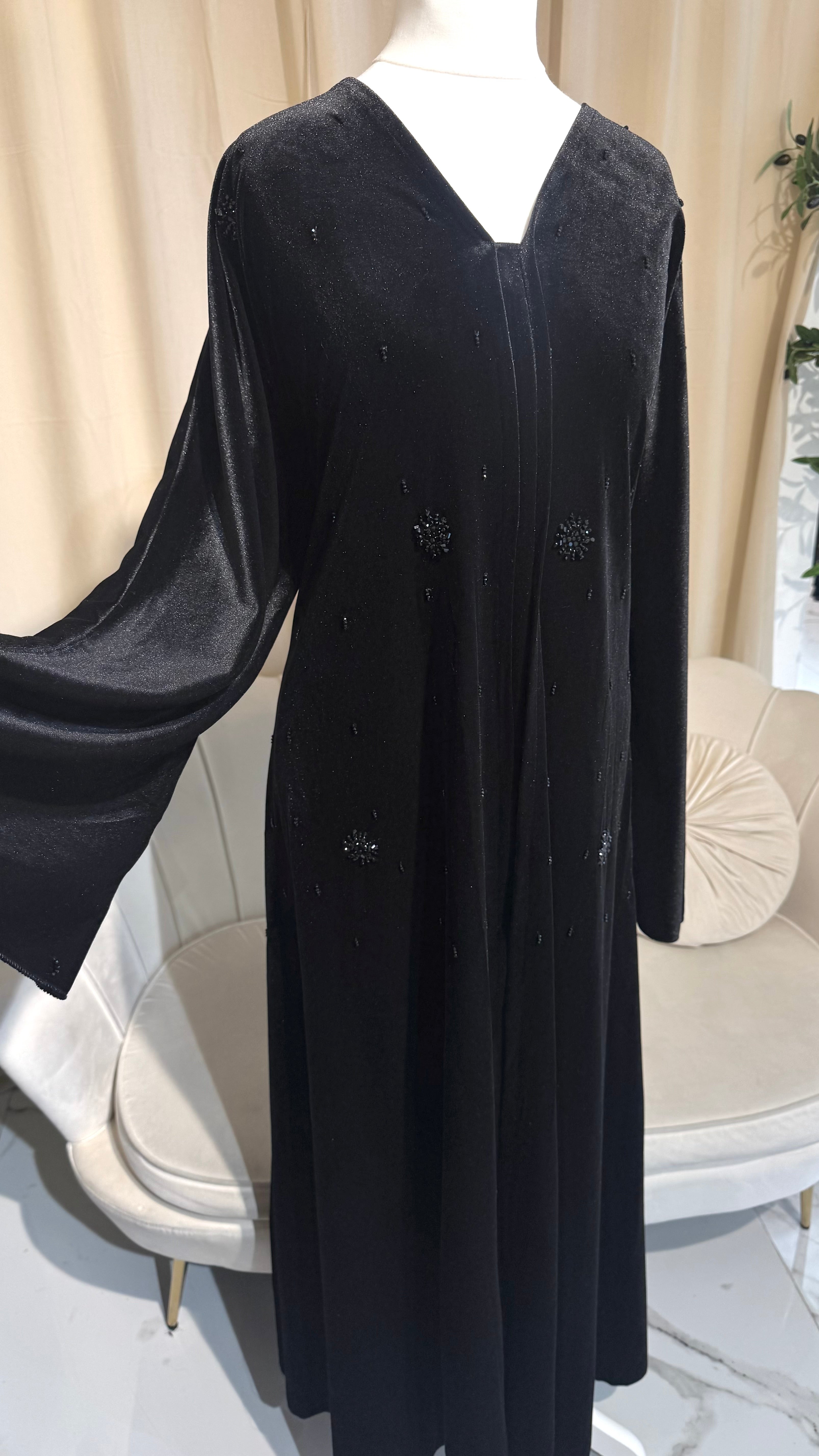 Velvet Embellished Abaya