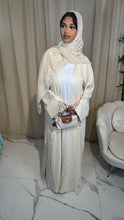 Load image into Gallery viewer, Cream Lace 3 Piece Abaya set
