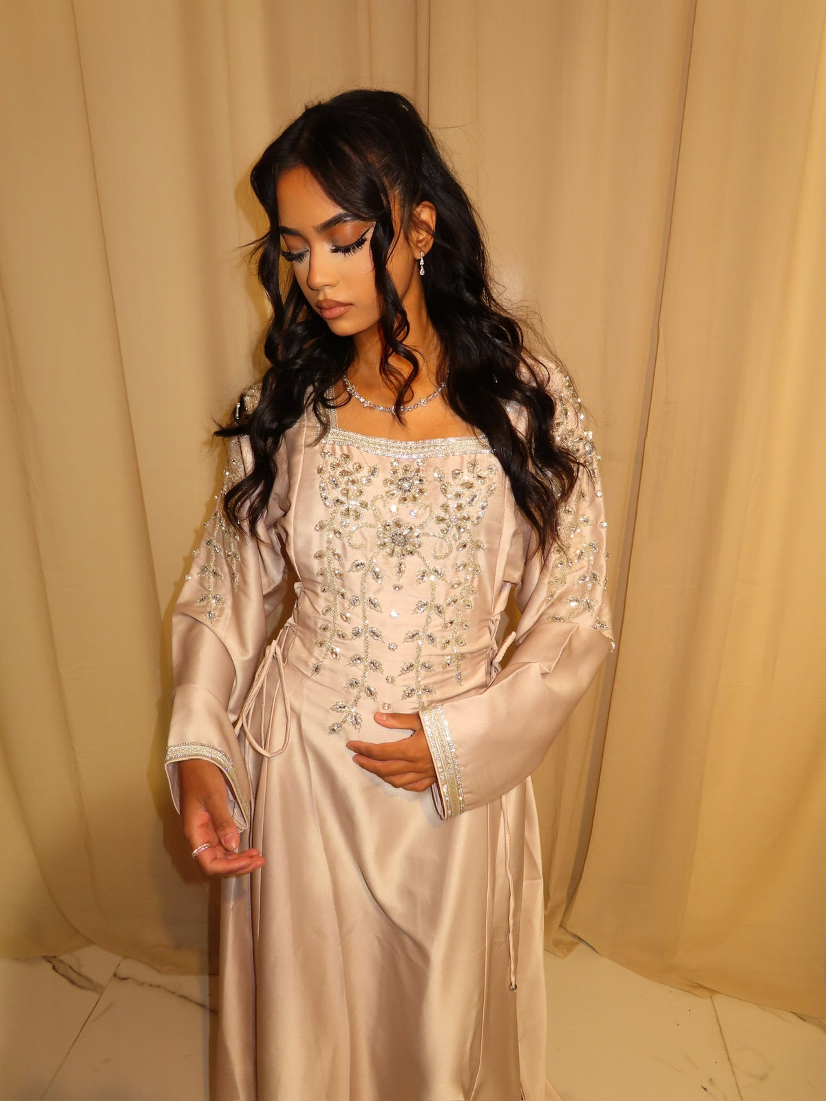 VIP Nude Pink Corset Emirati Dress