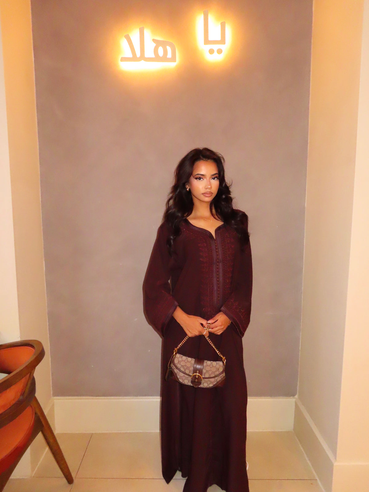 Dark Brown Gandoura & Hijab