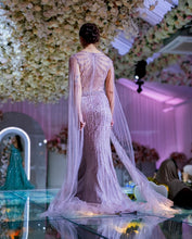 Load image into Gallery viewer, Pink cape sleeve dress
