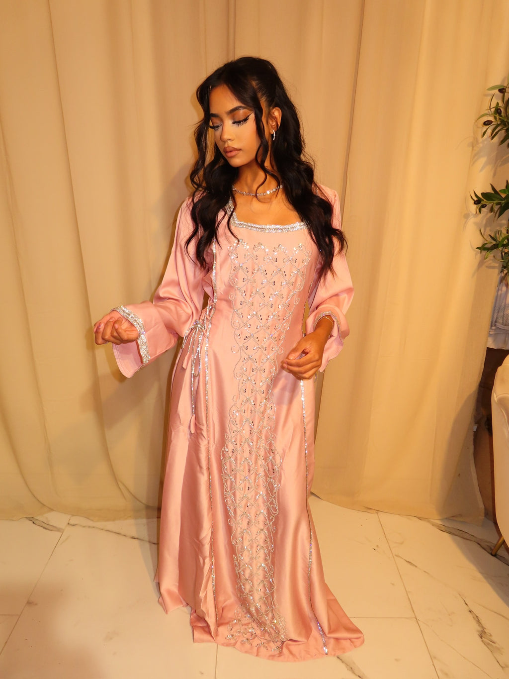 VIP Pink Corset Emirati Dress