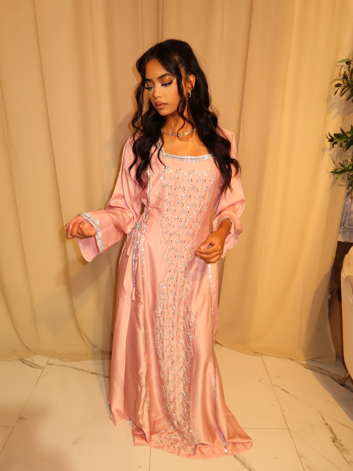 VIP Pink Corset Emirati Dress
