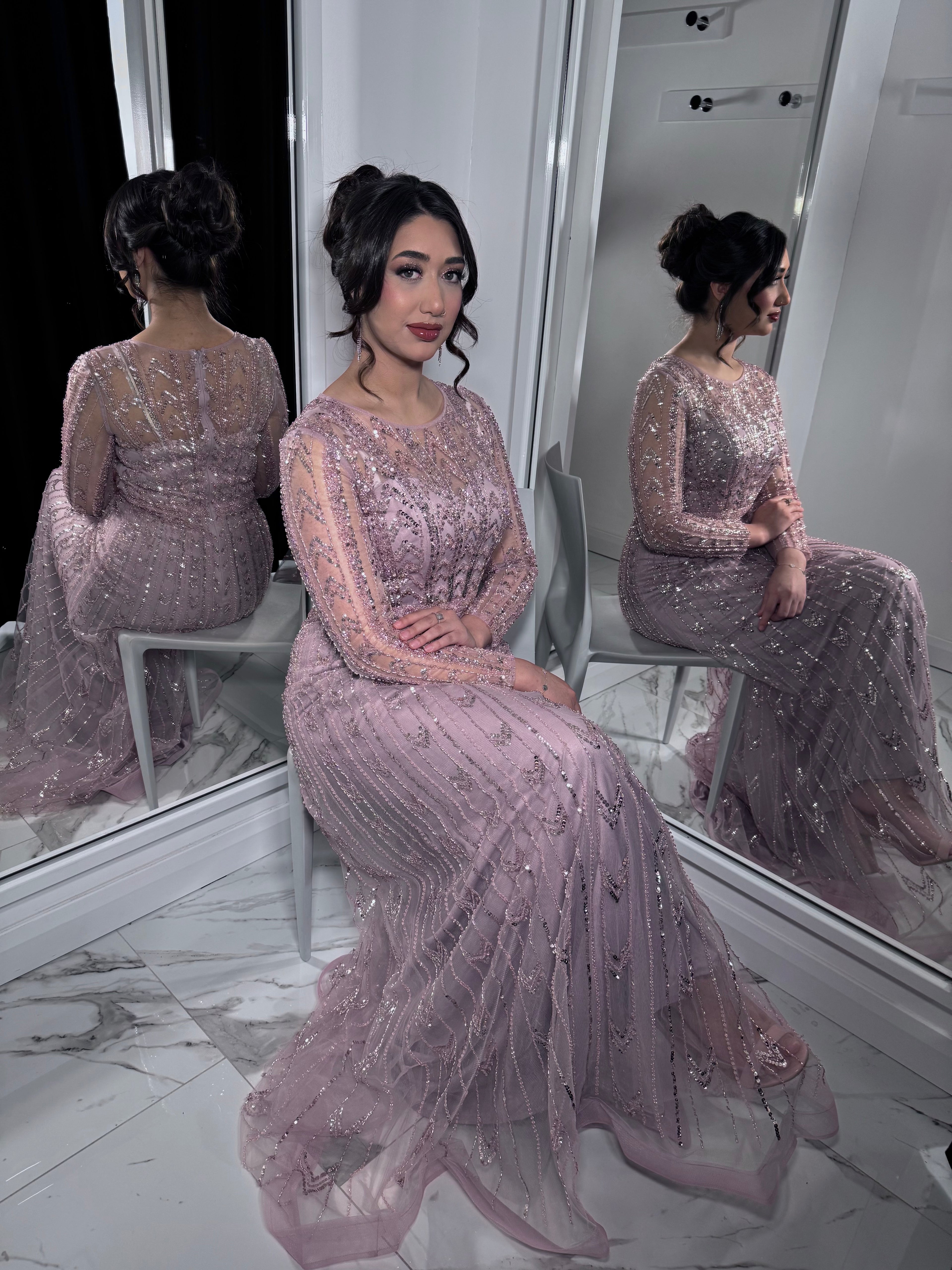 Pink long sleeve dress