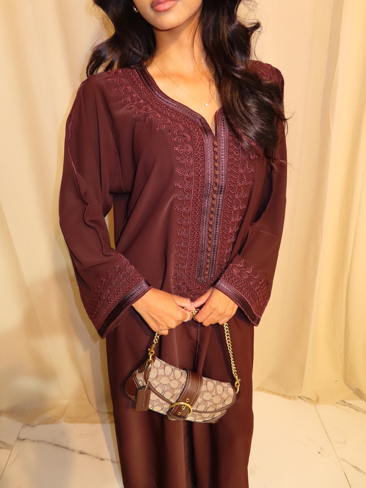 Dark Brown Gandoura & Hijab