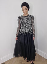Load image into Gallery viewer, Black embellished dress
