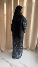 Load image into Gallery viewer, Floral Satin Abaya &amp; Scarf

