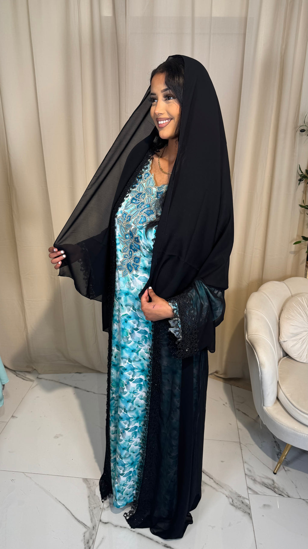 Single Chiffon abaya & Hijab