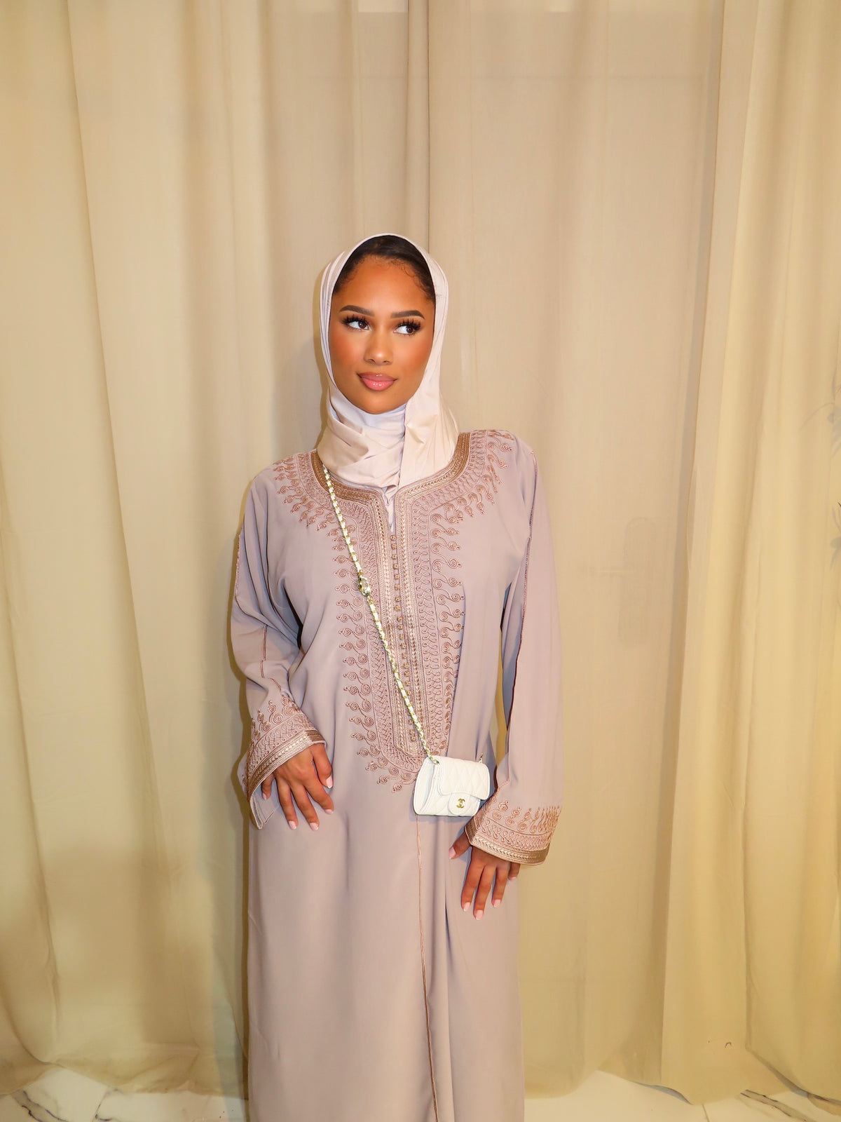 Light Taupe Gandoura & Hijab