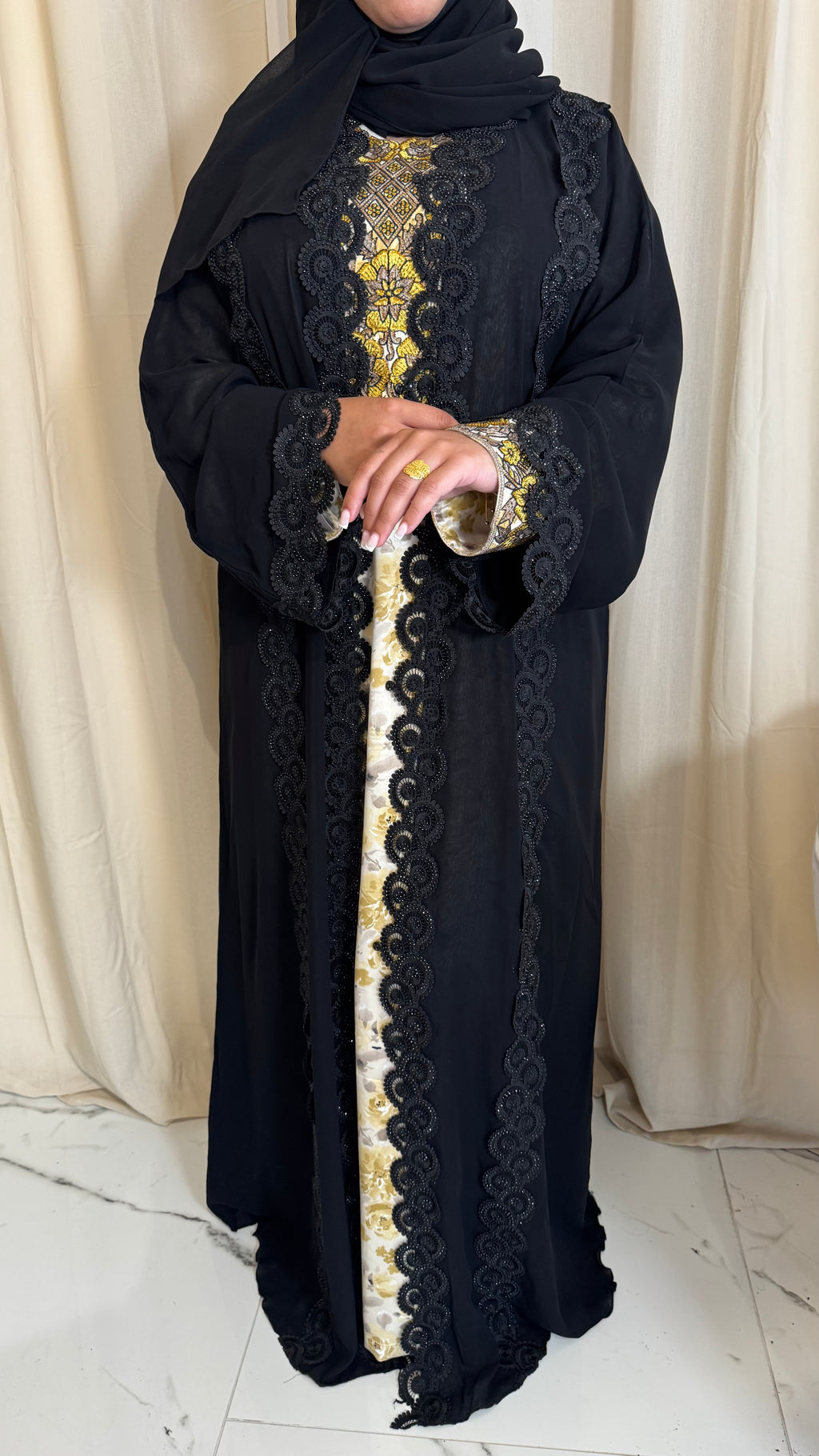 Double Chiffon Abaya & Hijab