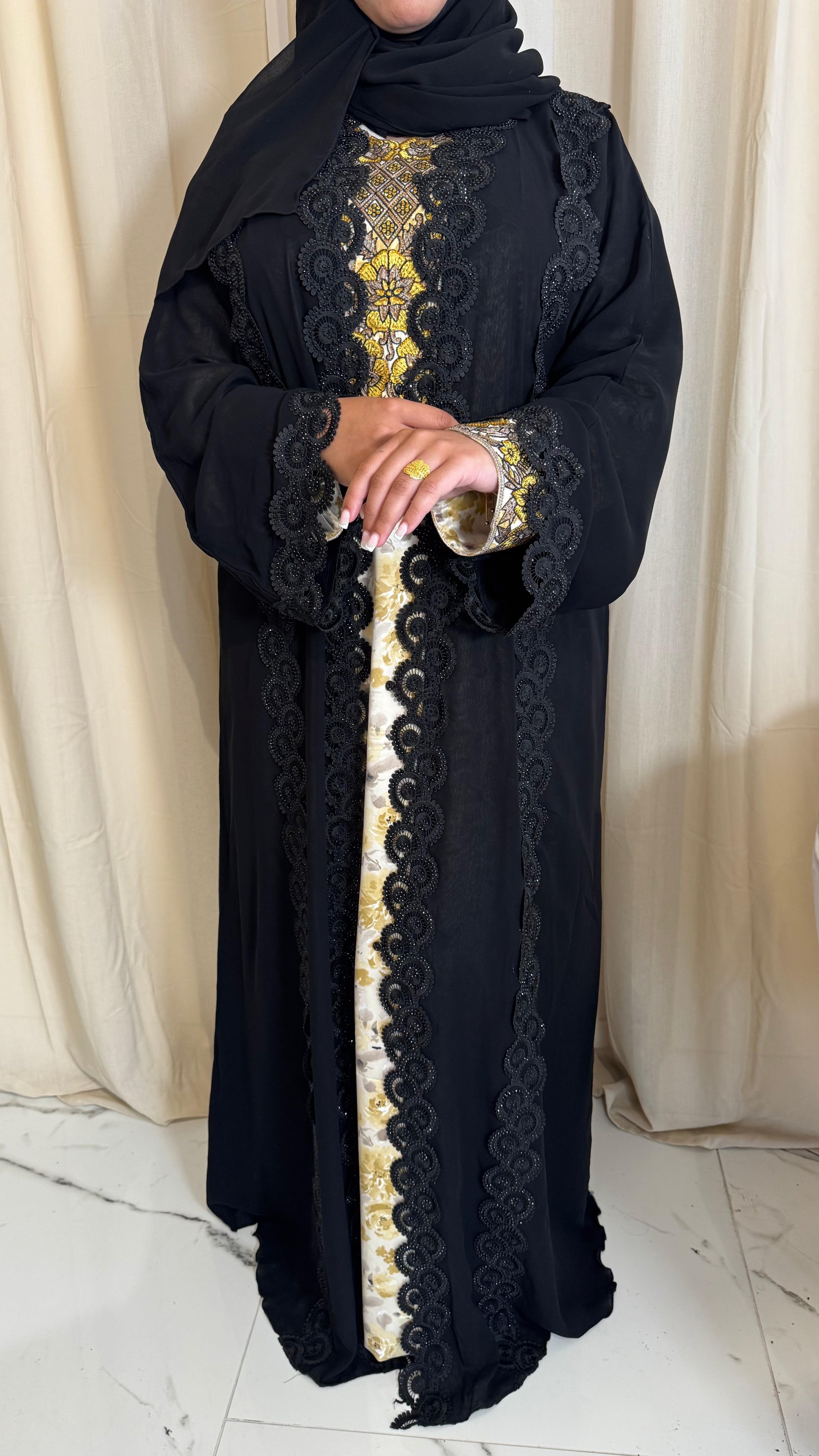 Double Chiffon Abaya & Hijab