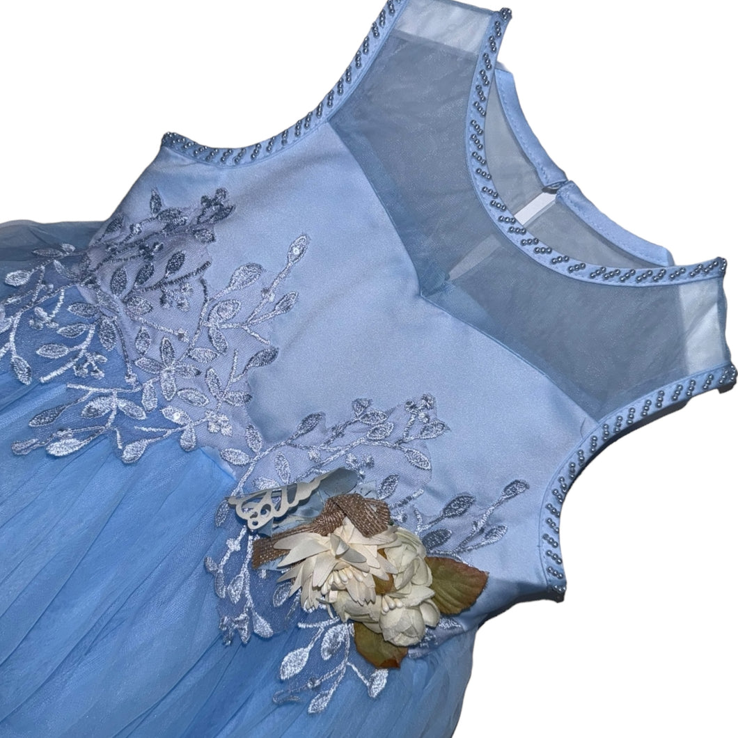 Baby Blue Flower Party Dress