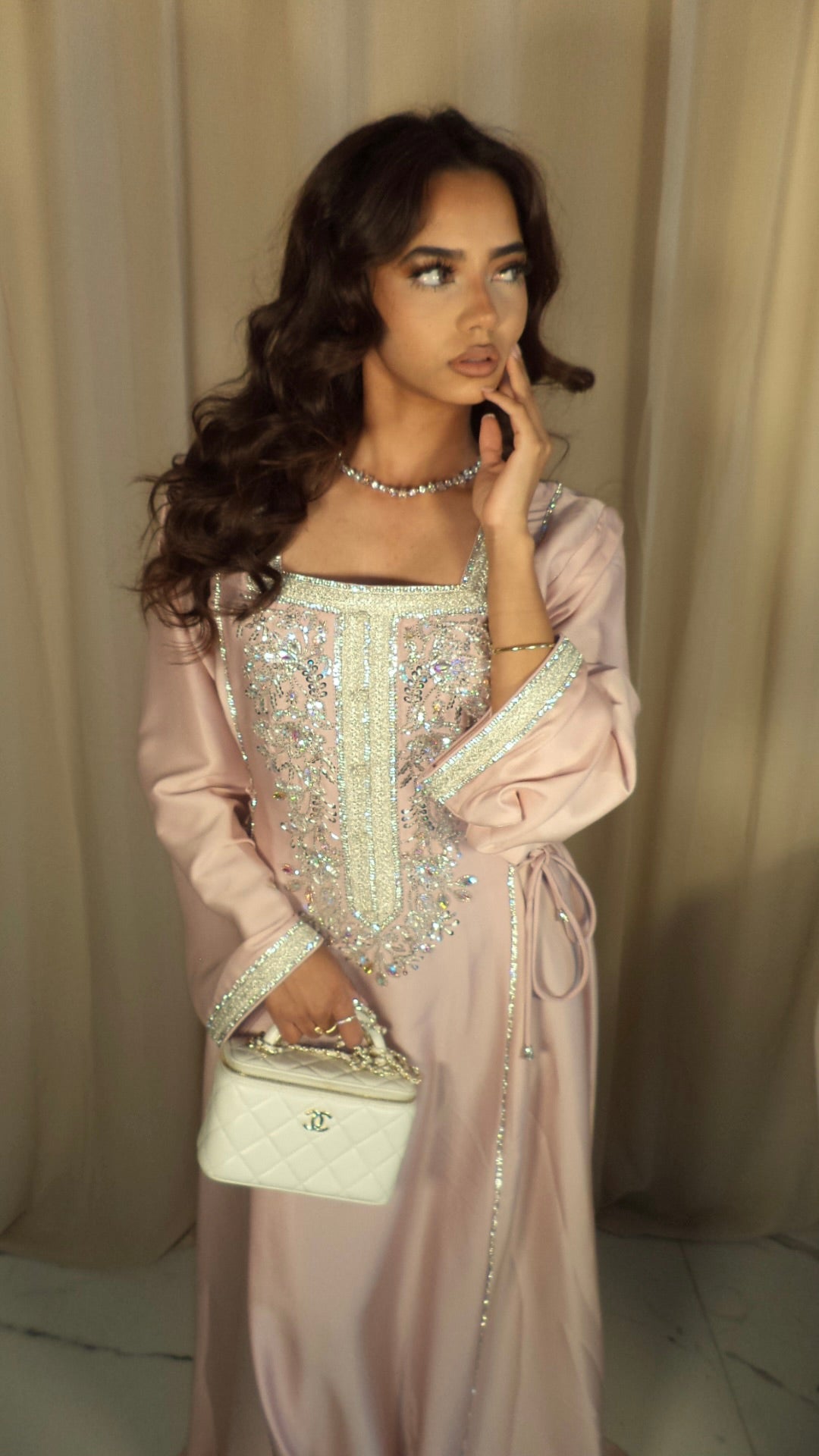 Baby Pink Corset Emirati Dress