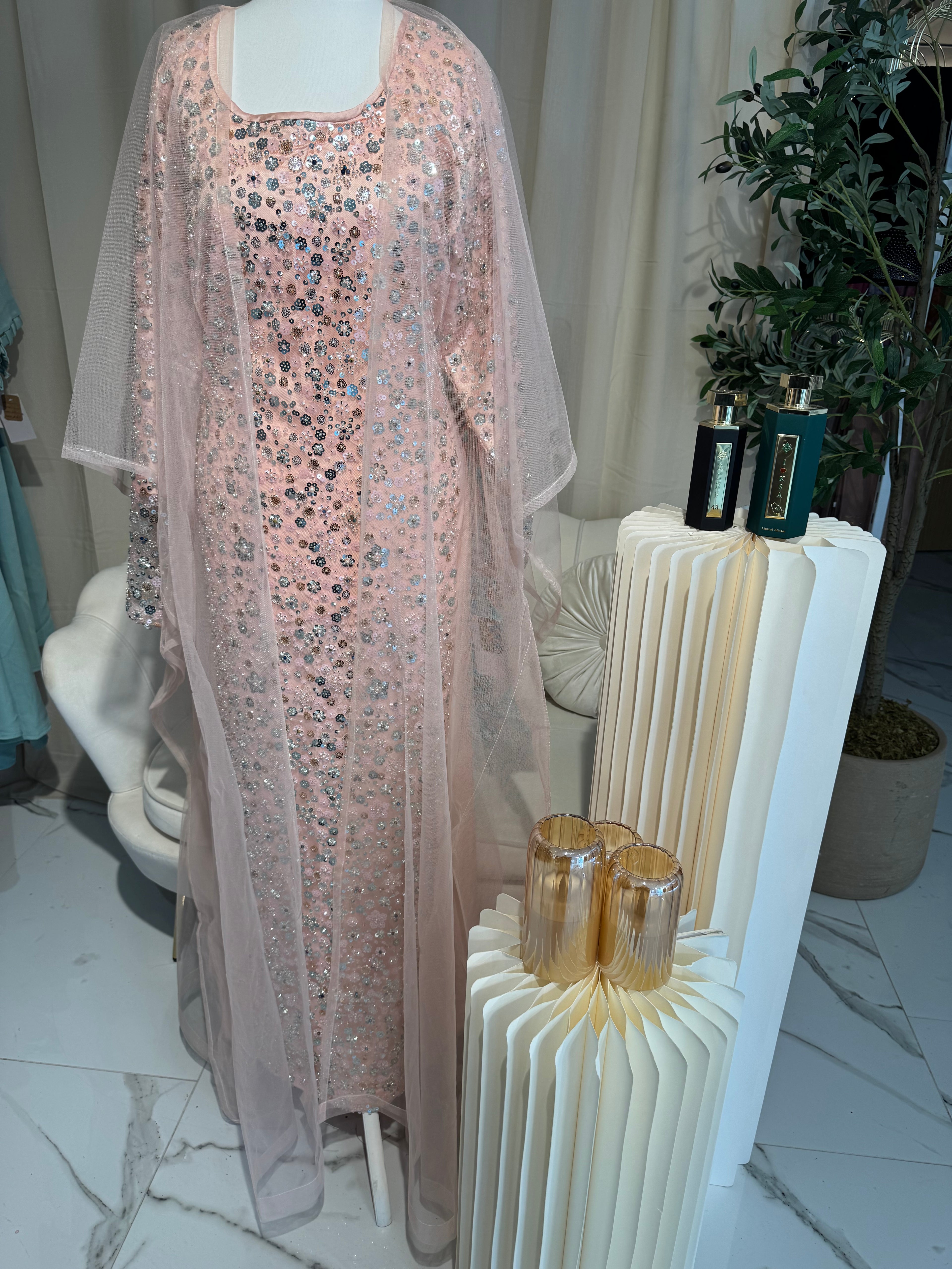 Two Piece Pink Emirati dress